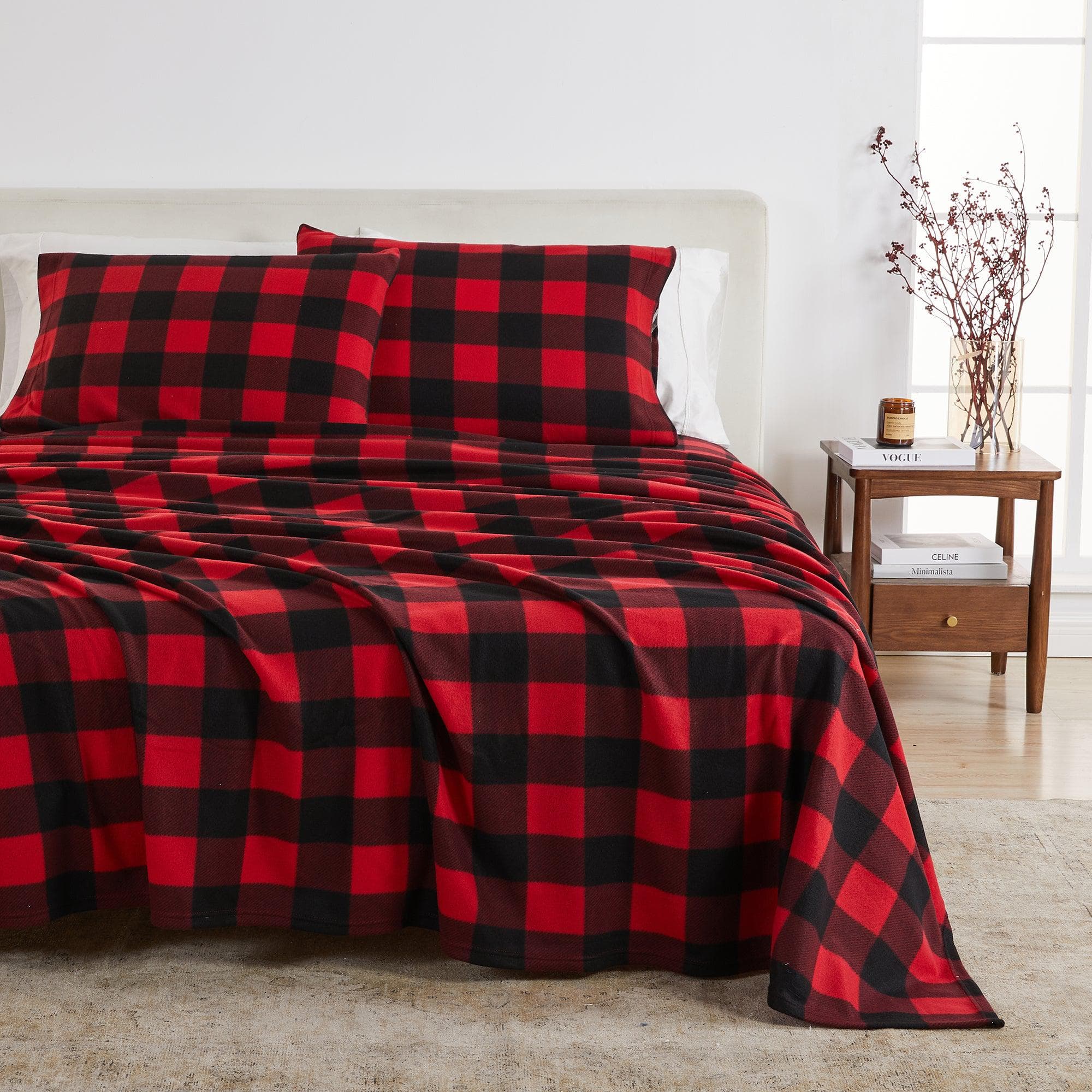 4 - Piece Printed Fleece Sheet - Dara Collection - Boske.store