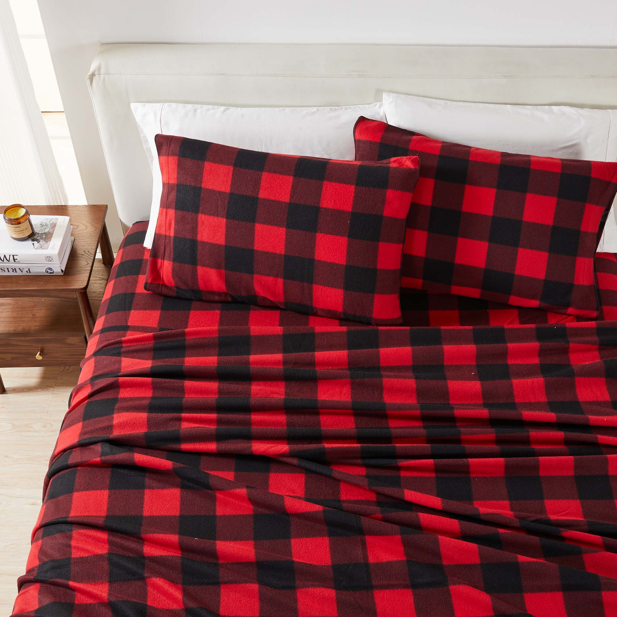 4 - Piece Printed Fleece Sheet - Dara Collection - Boske.store