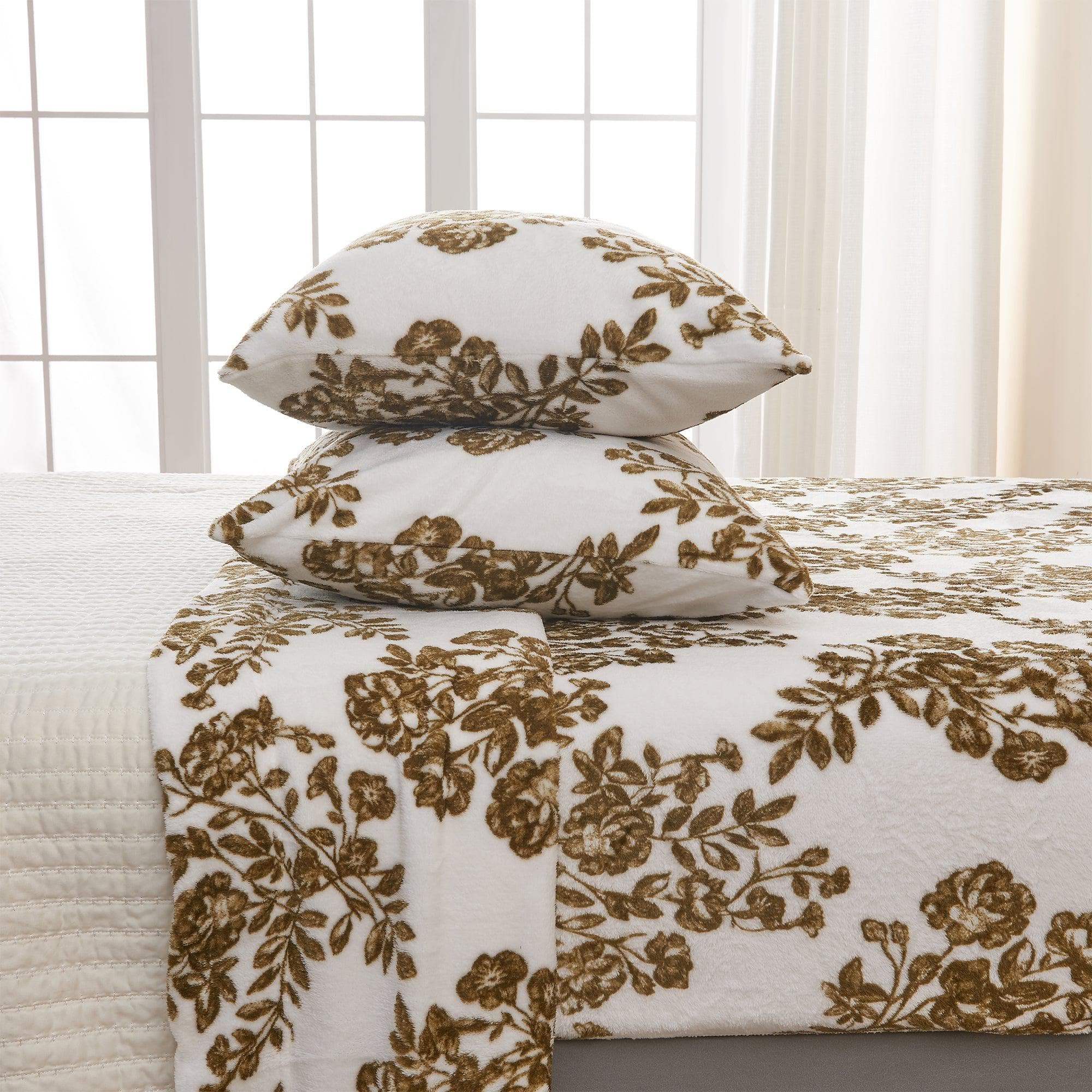 4 - Piece Printed Plush Sheet - Velvet Luxe Lattice Collection - Boske.store