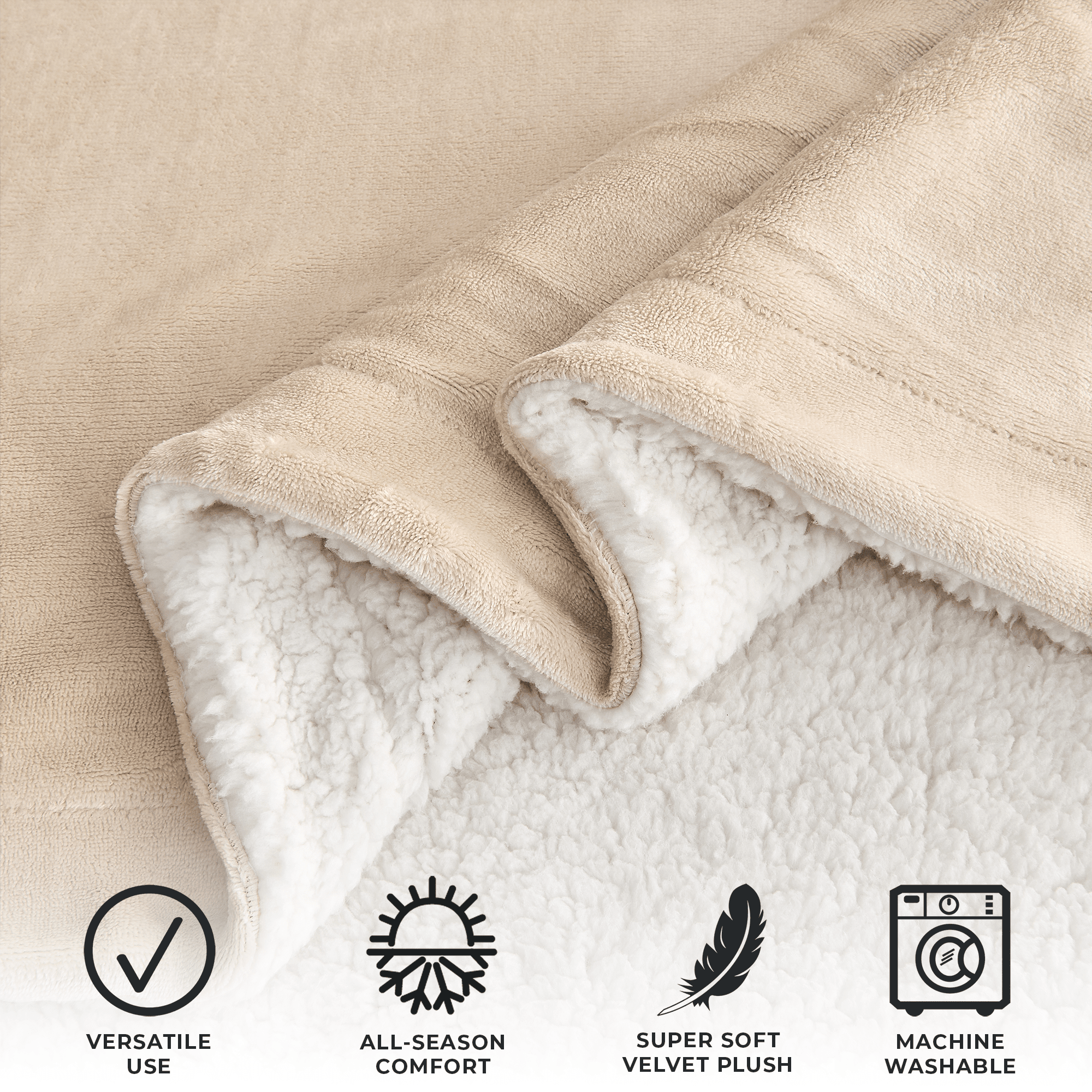 Velvet Plush Sherpa Luxury Bed Blanket - Kinsley Collection - Boske.store