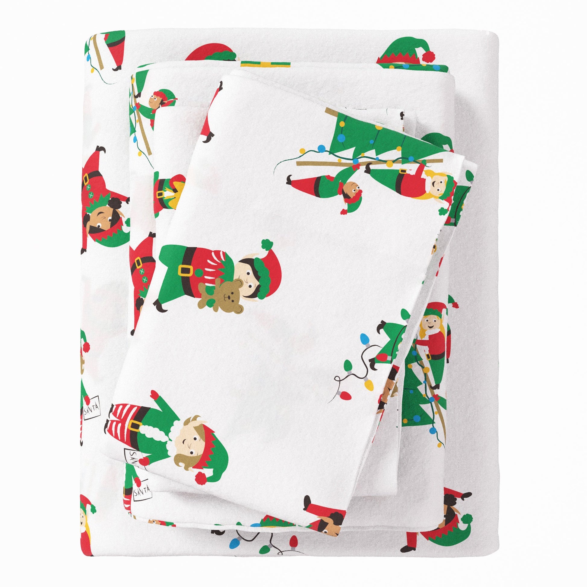 4 - Piece Turkish Cotton Christmas Flannel Sheet - Whittaker Collection - Boske.store