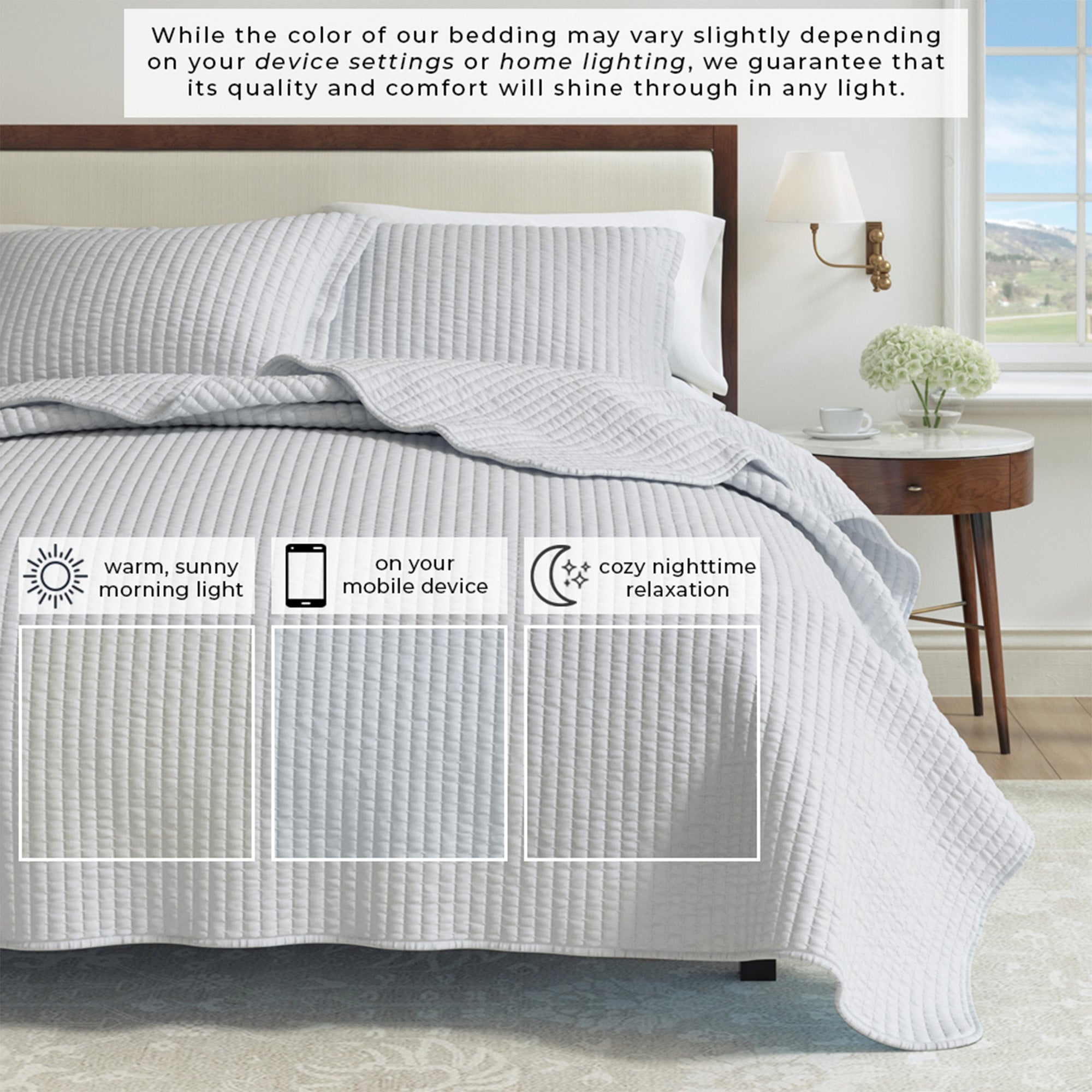 3 - Piece Solid Quilt - Alicia Collection - Boske.store
