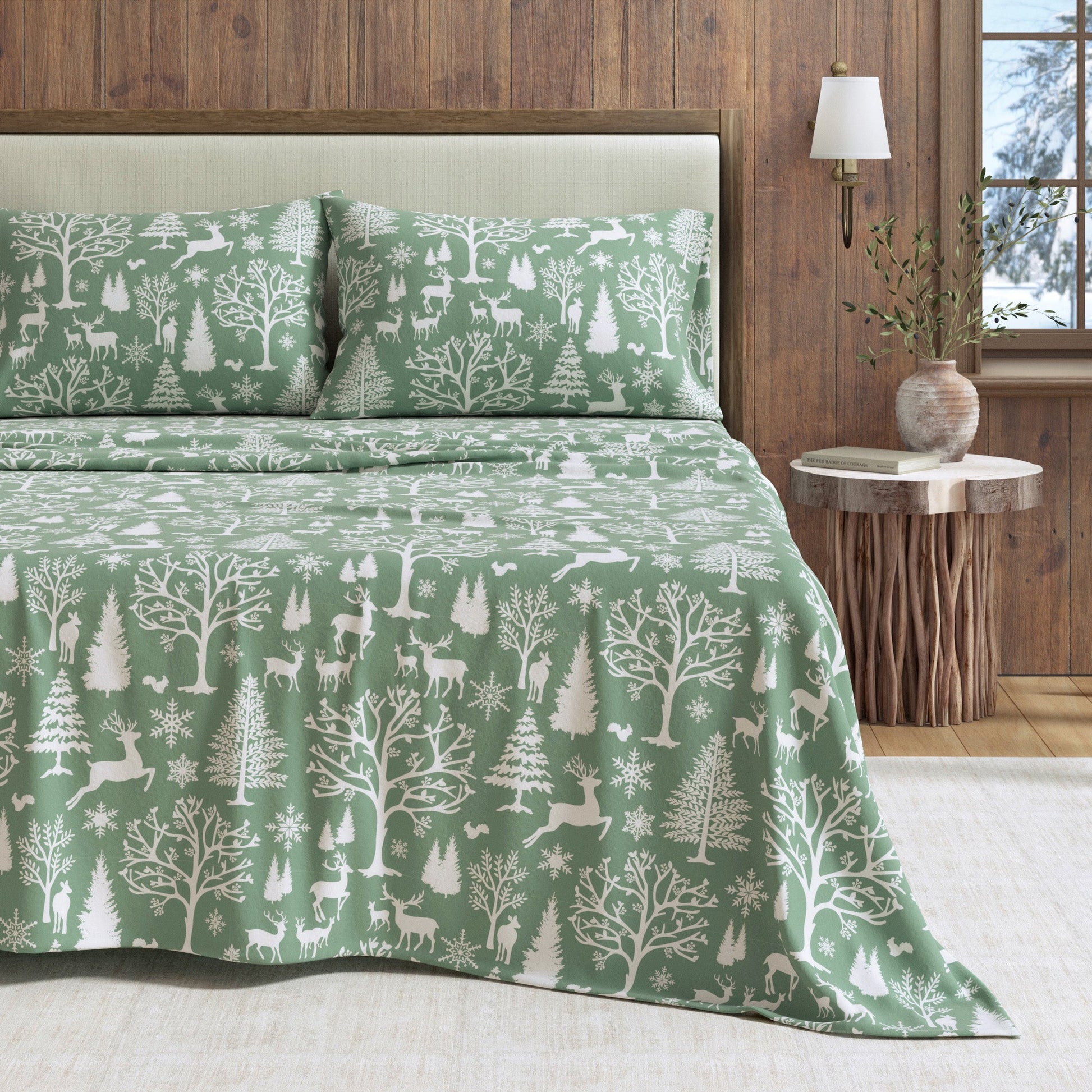 4 - Piece Turkish Cotton Flannel Sheet - Lakeview Collection - Boske.store