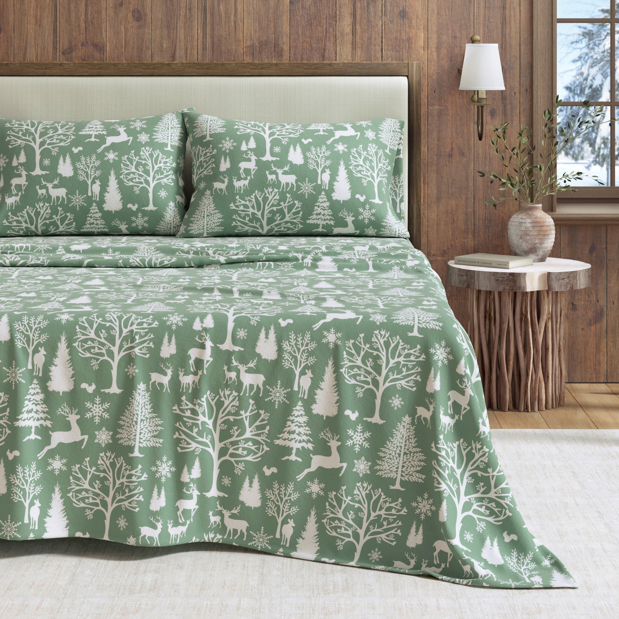 4 - Piece Turkish Cotton Flannel Sheet - Lakeview Collection - Boske.store