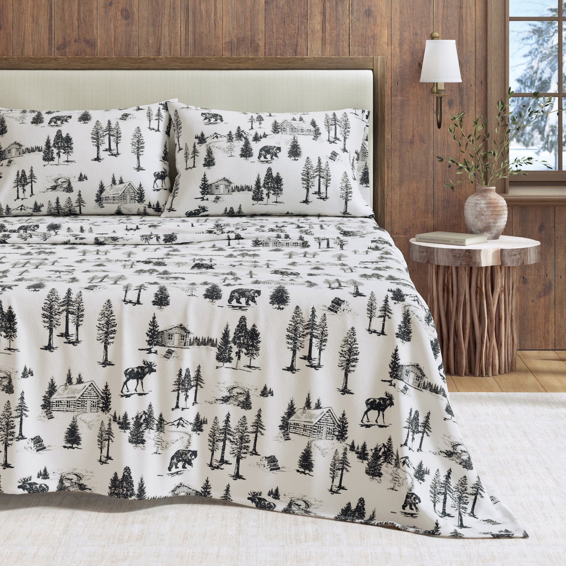 4 - Piece Turkish Cotton Flannel Sheet - Lakeview Collection - Boske.store
