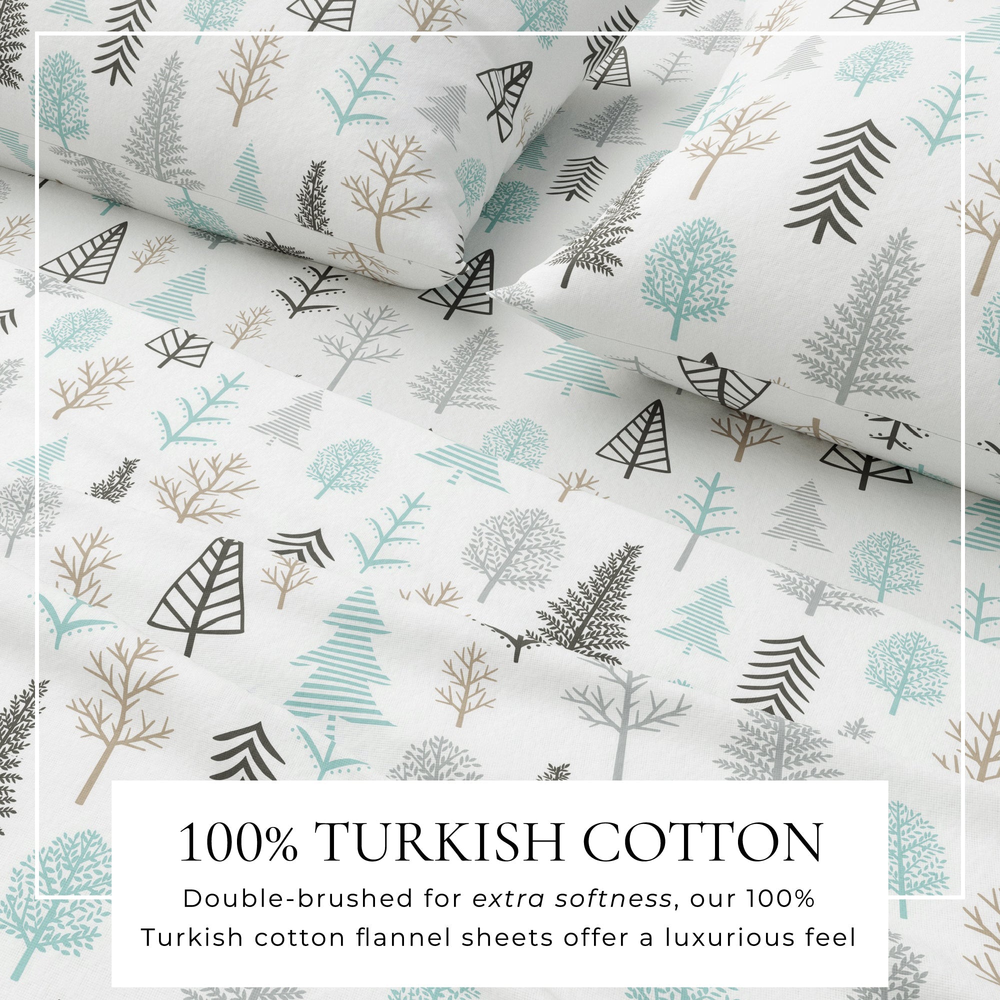 4 - Piece Turkish Cotton Flannel Sheet - Lakeview Collection - Boske.store
