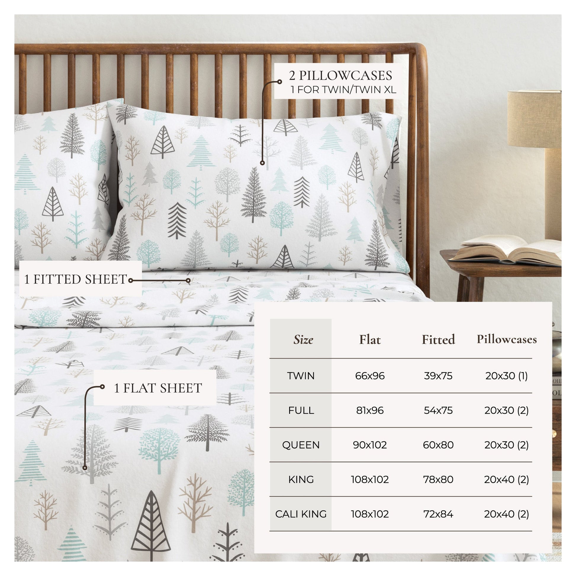 4 - Piece Turkish Cotton Flannel Sheet - Lakeview Collection - Boske.store