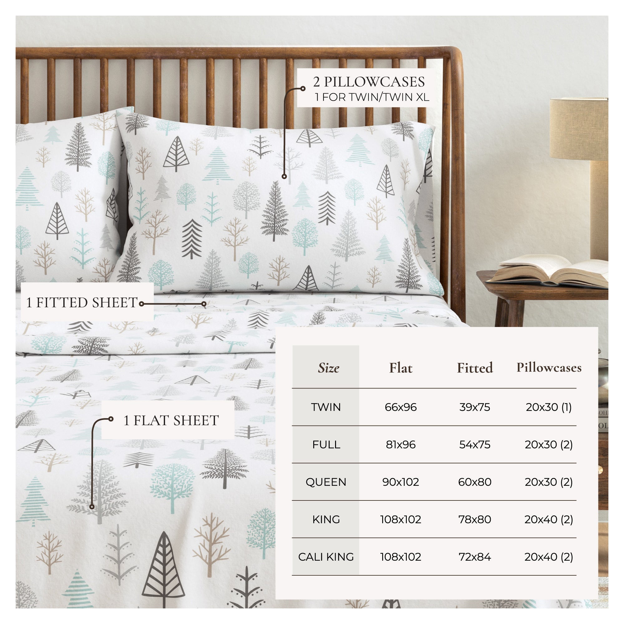 4 - Piece Turkish Cotton Flannel Sheet - Lakeview Collection - Boske.store