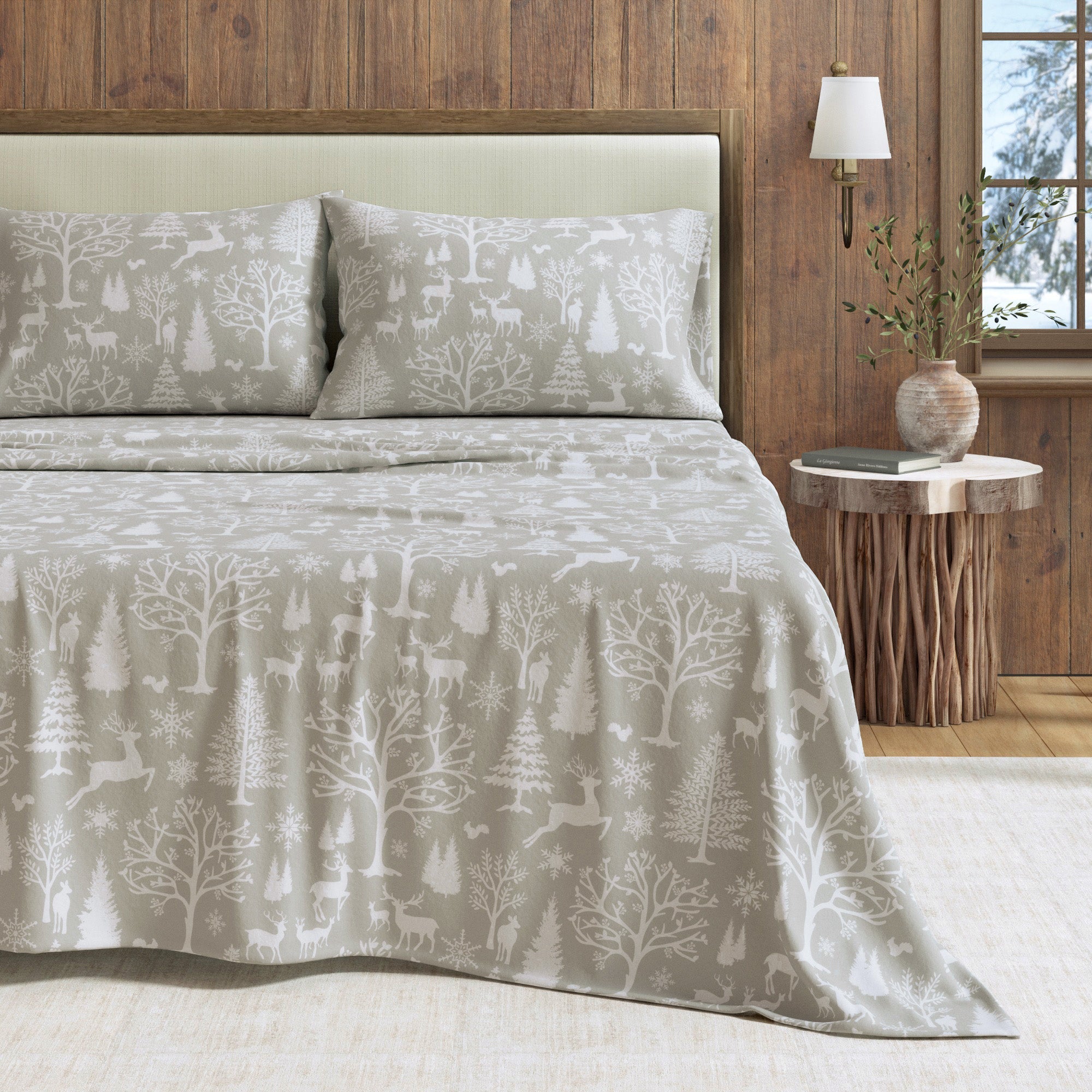 4 - Piece Turkish Cotton Flannel Sheet - Lakeview Collection - Boske.store