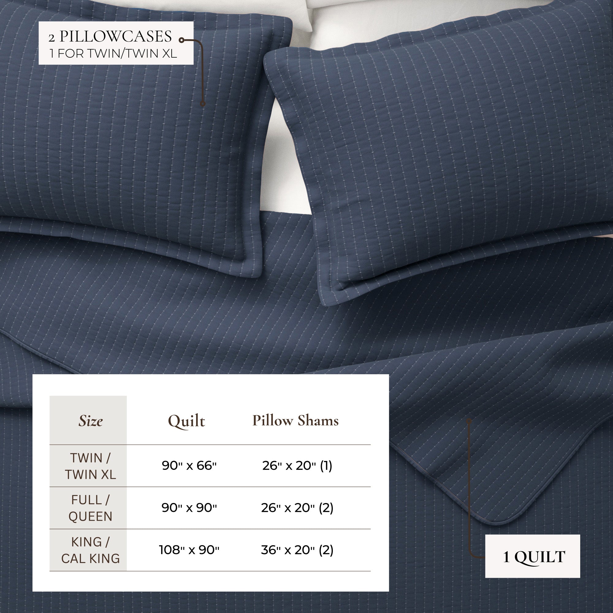 3 - Piece Solid Quilt - Alicia Collection - Boske.store
