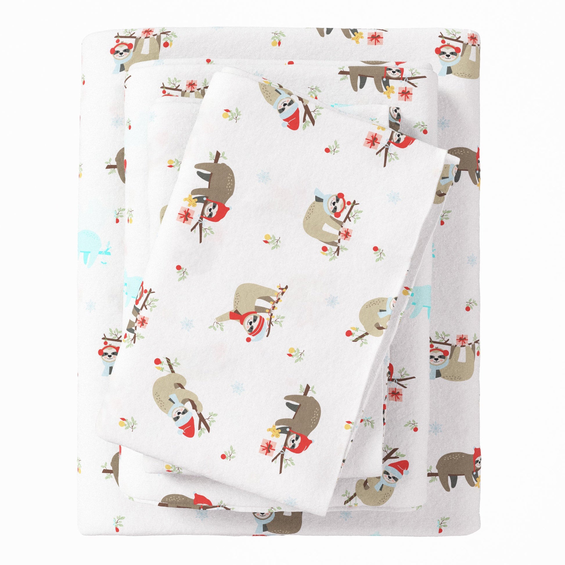 4 - Piece Turkish Cotton Christmas Flannel Sheet - Whittaker Collection - Boske.store