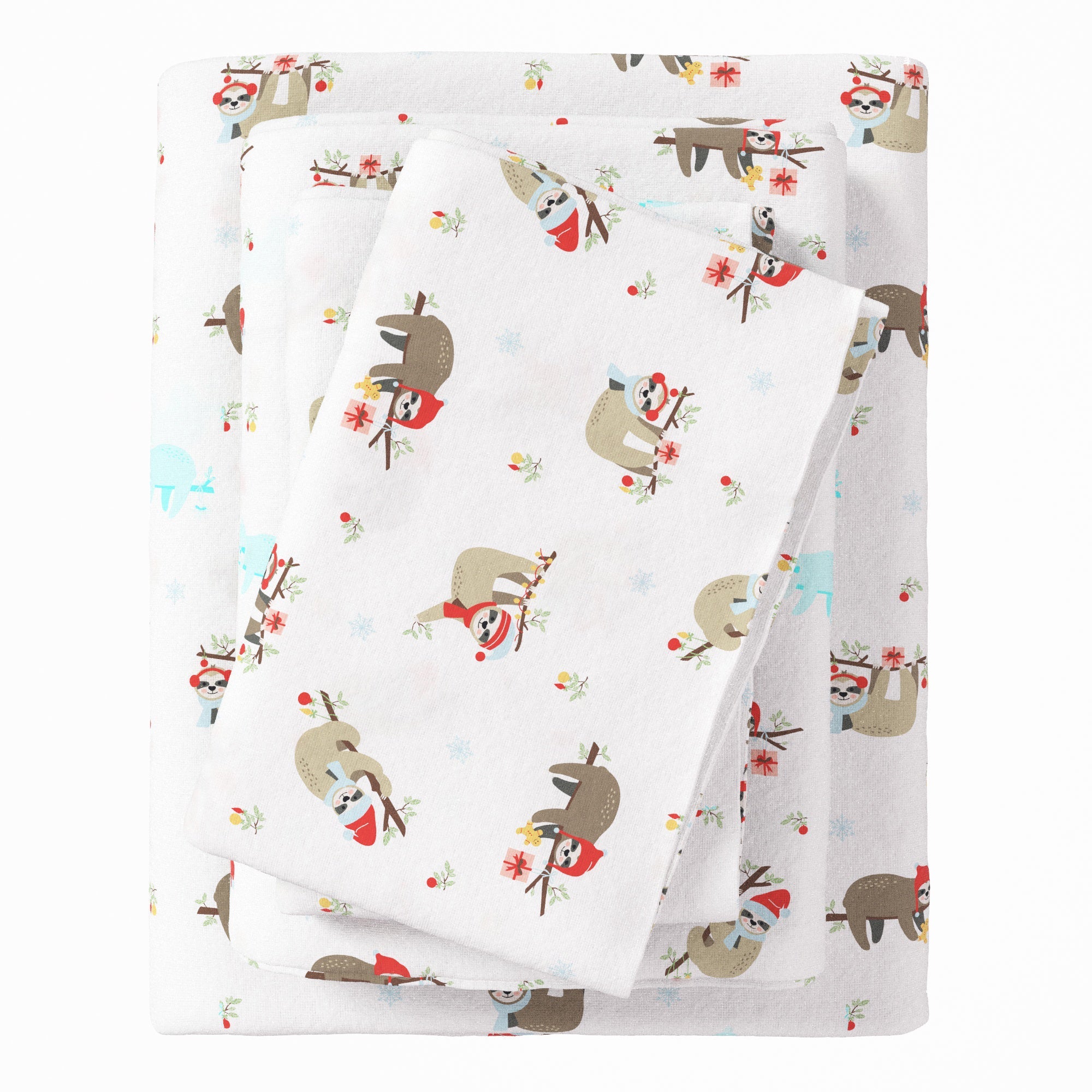 4 - Piece Turkish Cotton Christmas Flannel Sheet - Whittaker Collection - Boske.store