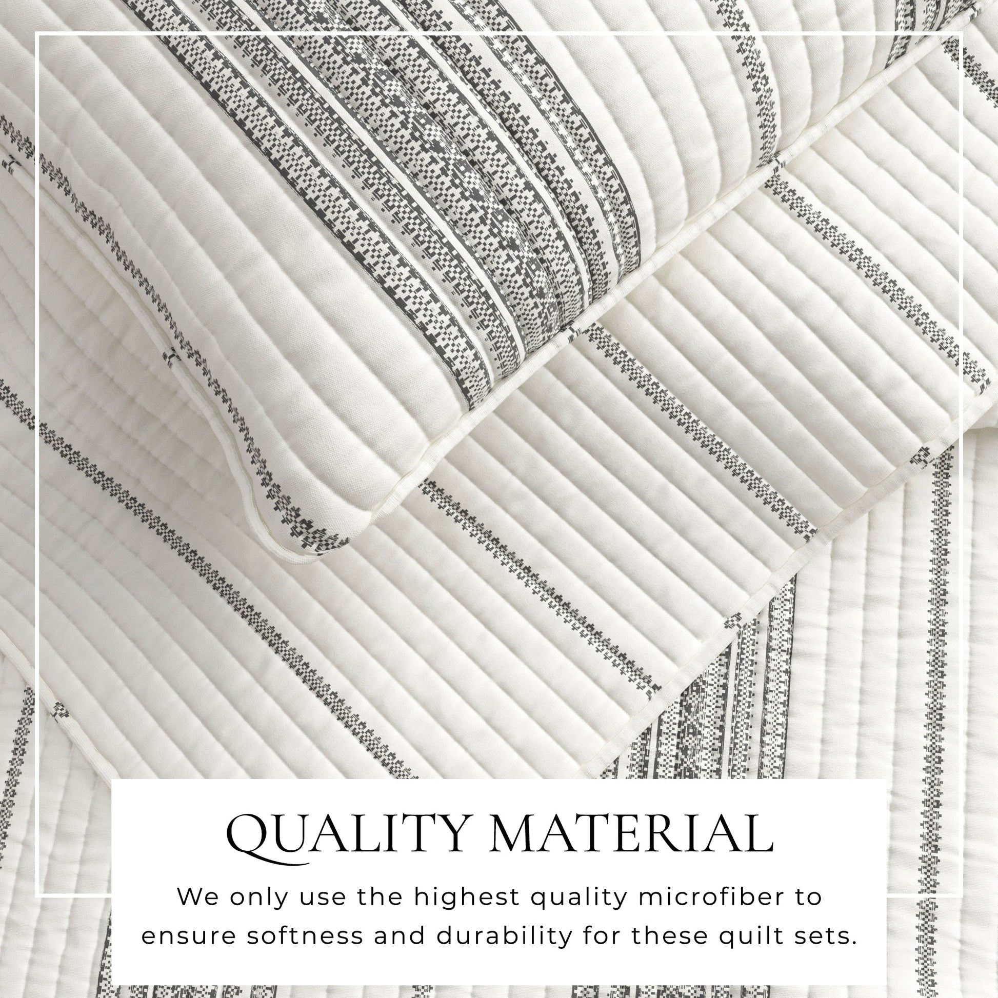 3 - Piece Stripe Quilt - Wesley Collection - Boske.store