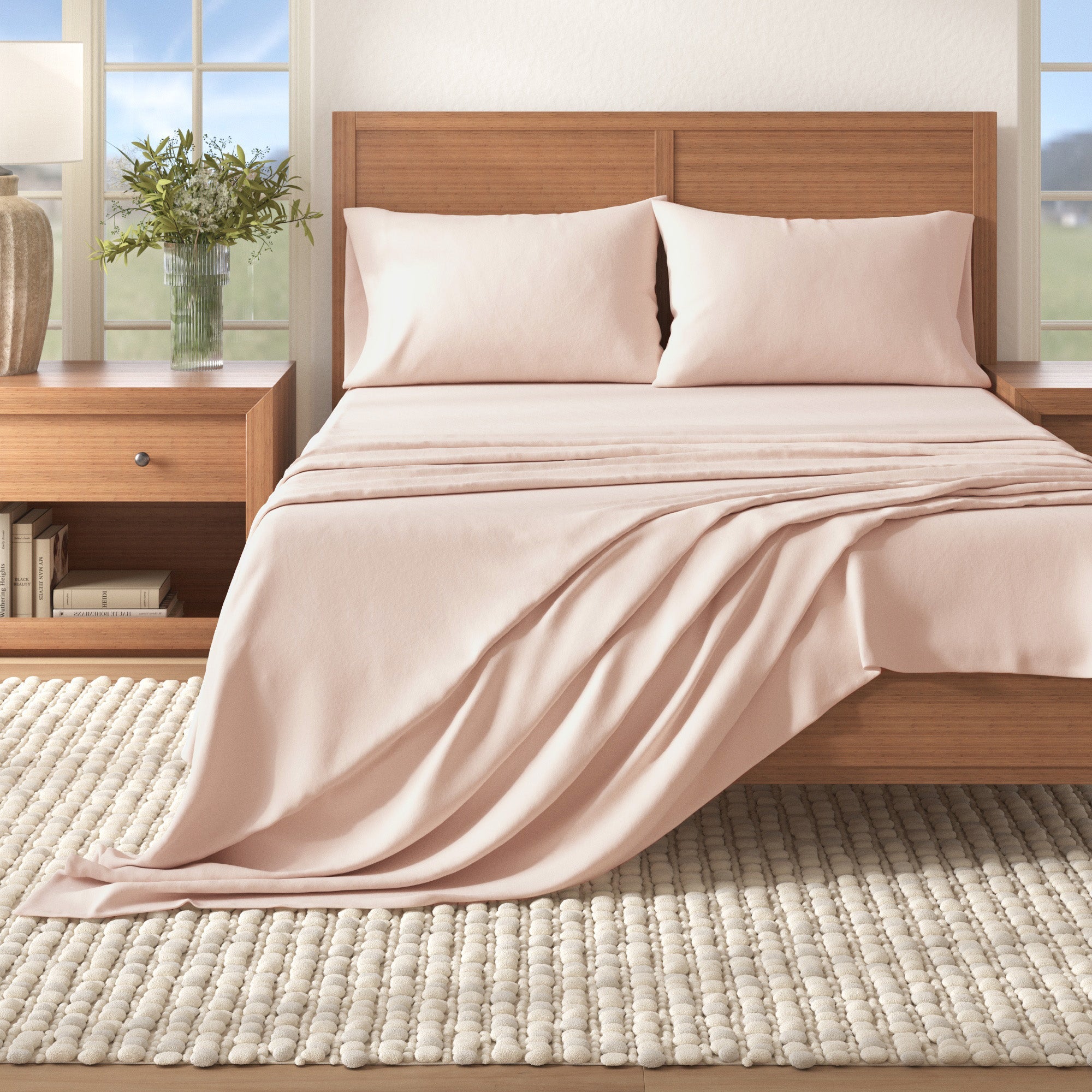 4 - Piece Cotton Solid Flannel Sheet - Nordic Collection - Boske.store