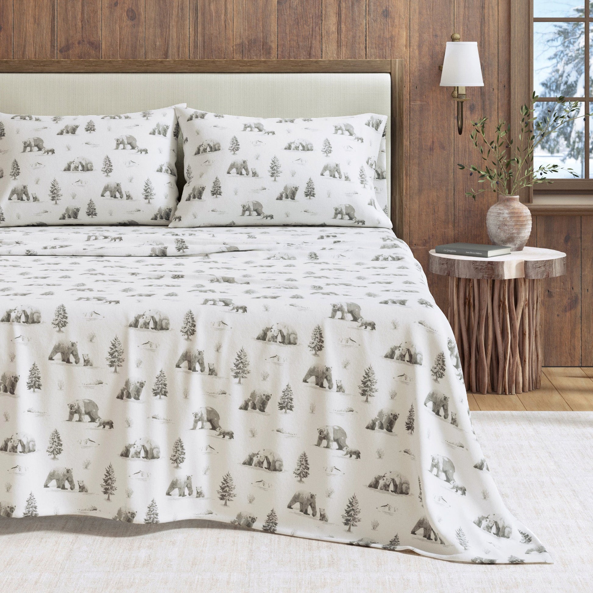 4 - Piece Turkish Cotton Flannel Sheet - Lakeview Collection - Boske.store