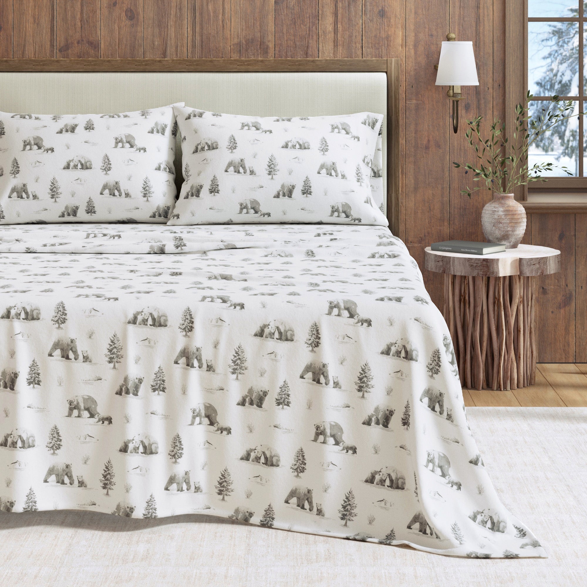 4 - Piece Turkish Cotton Flannel Sheet - Lakeview Collection - Boske.store