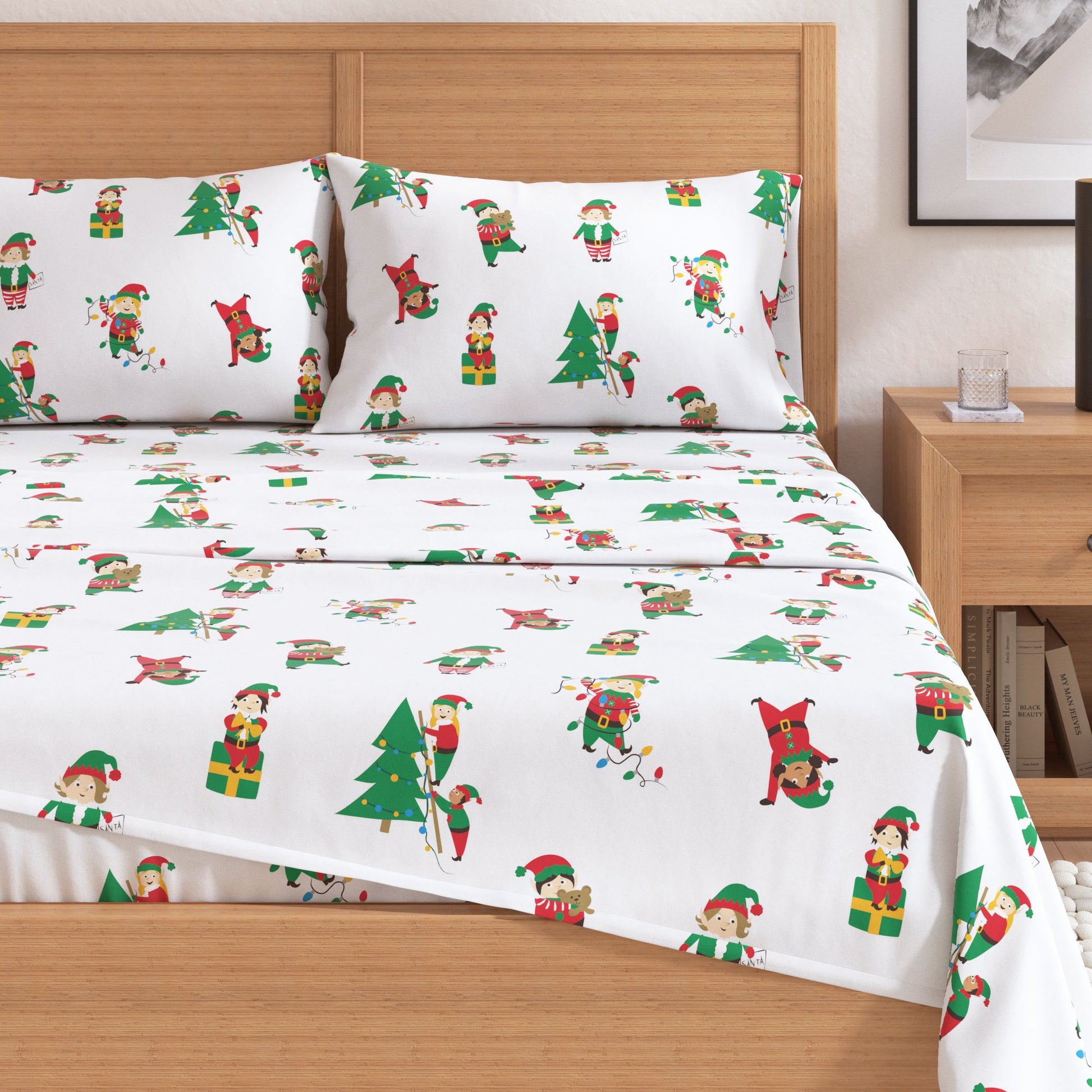 4 - Piece Turkish Cotton Christmas Flannel Sheet - Whittaker Collection - Boske.store