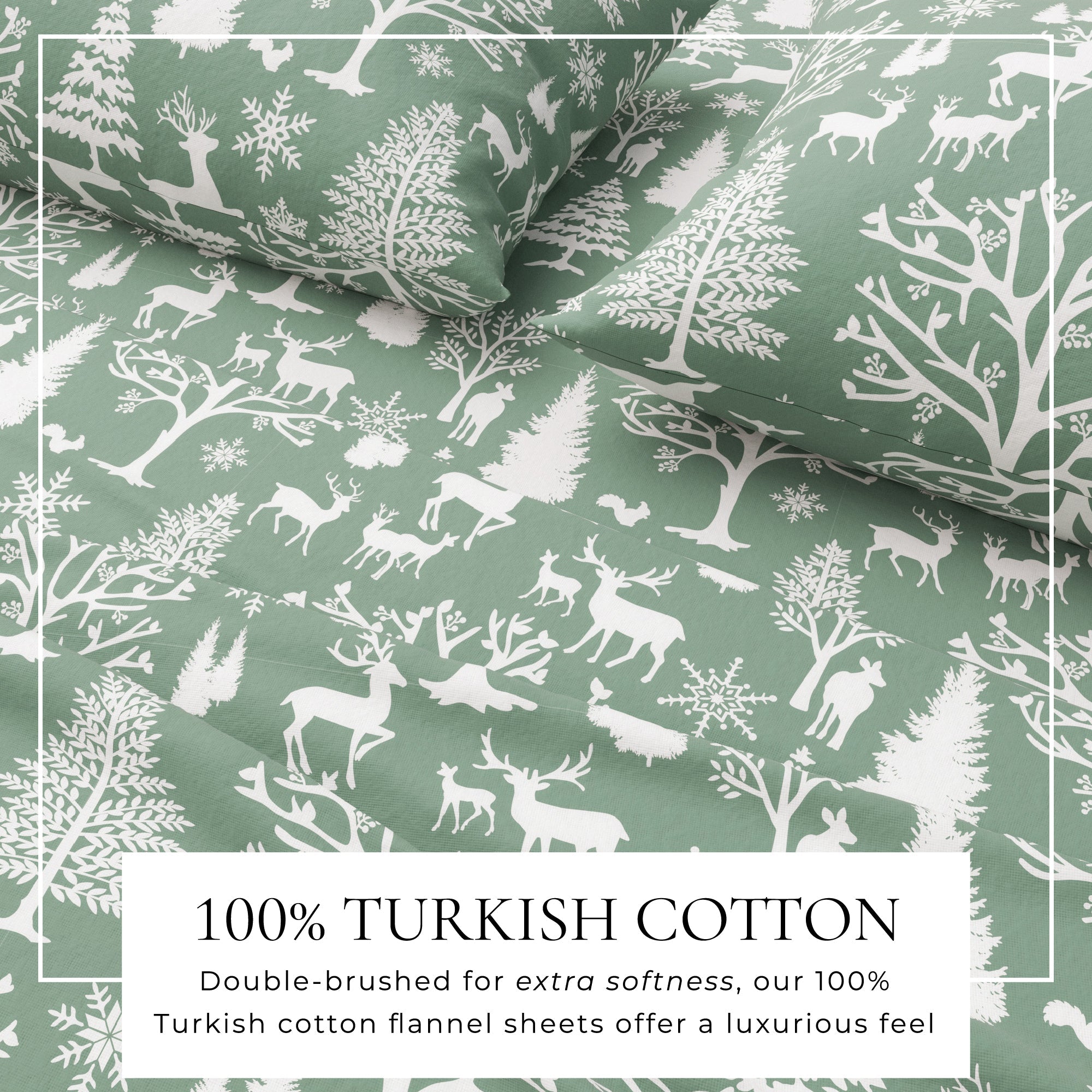 4 - Piece Turkish Cotton Flannel Sheet - Lakeview Collection - Boske.store
