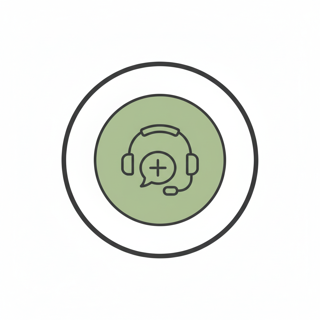 Online support icon with white background