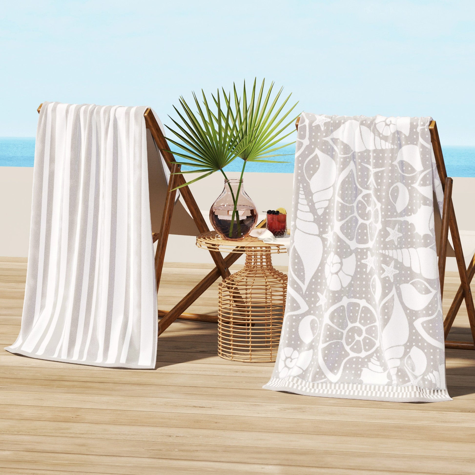 Cotton Velour Beach Towel - Maui Collection - Boske.store