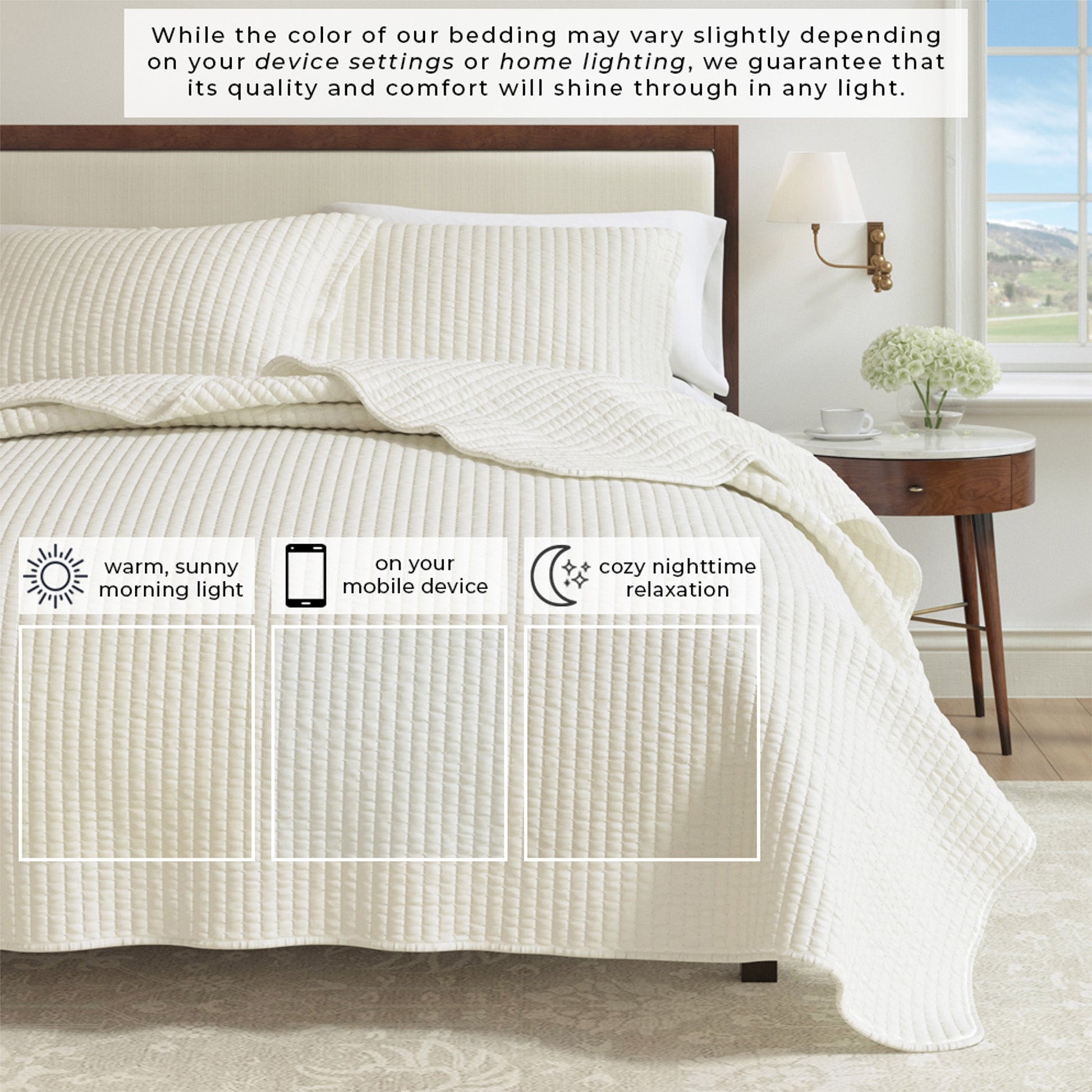 3 - Piece Solid Quilt - Alicia Collection - Boske.store
