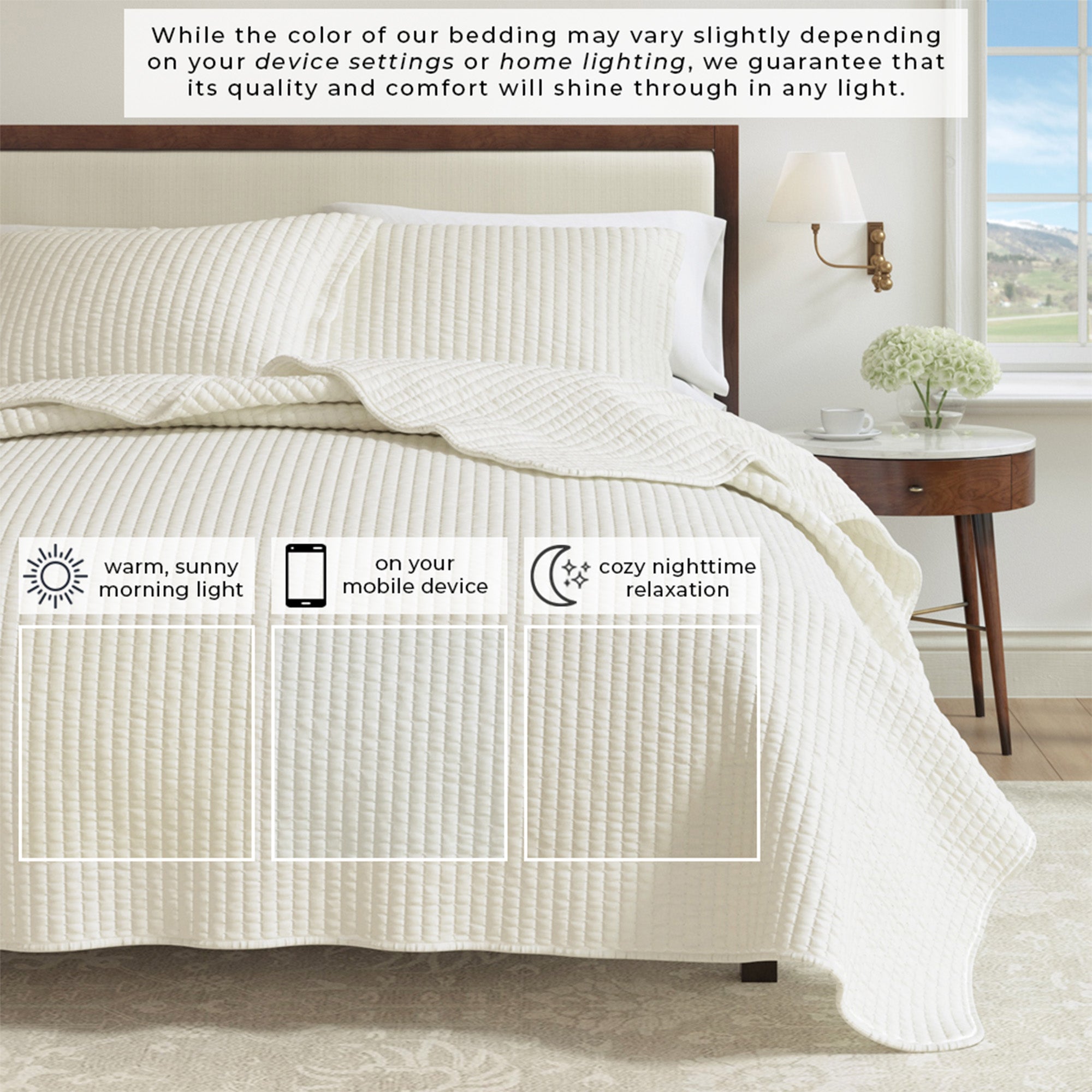 3 - Piece Solid Quilt - Alicia Collection - Boske.store