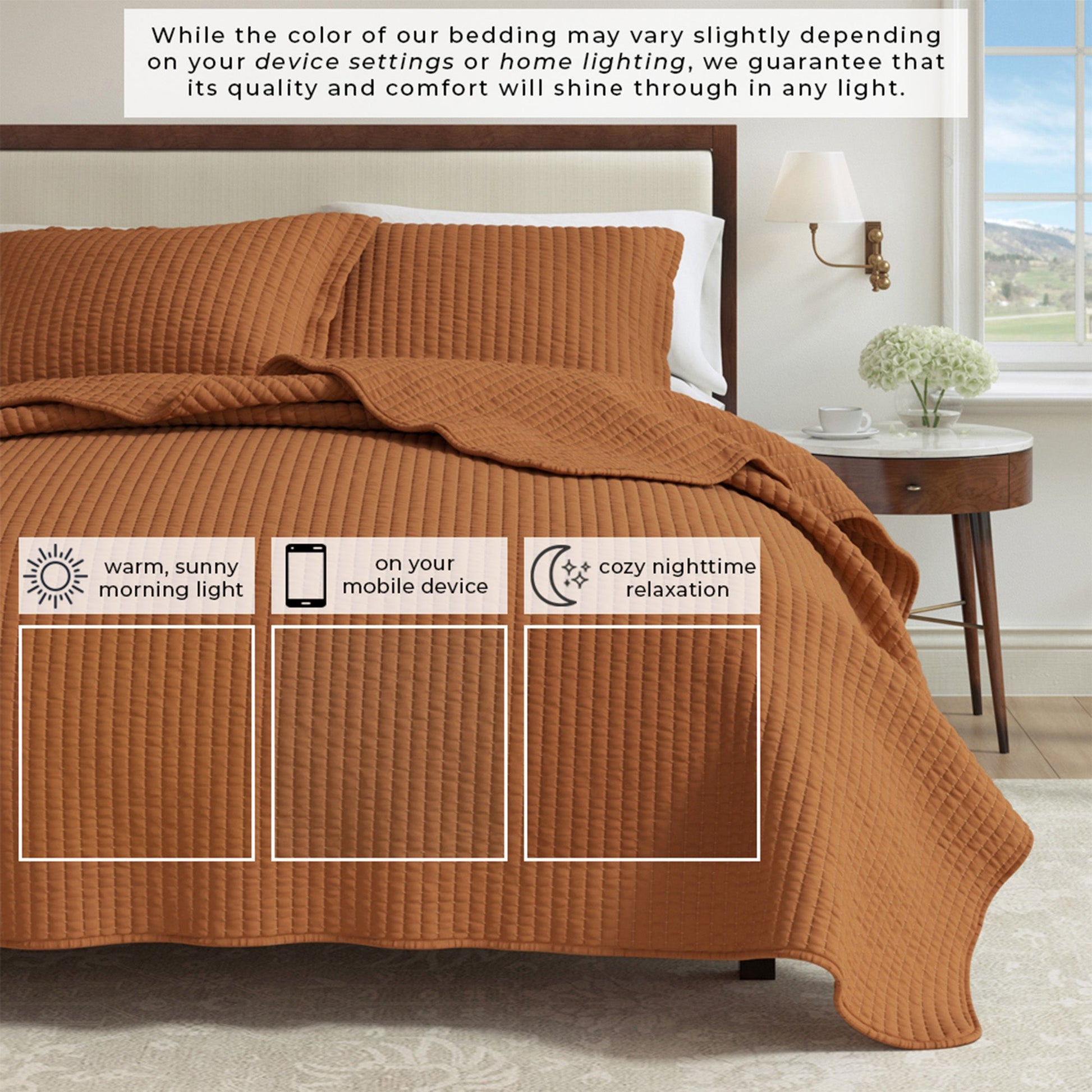 3 - Piece Solid Quilt - Alicia Collection - Boske.store