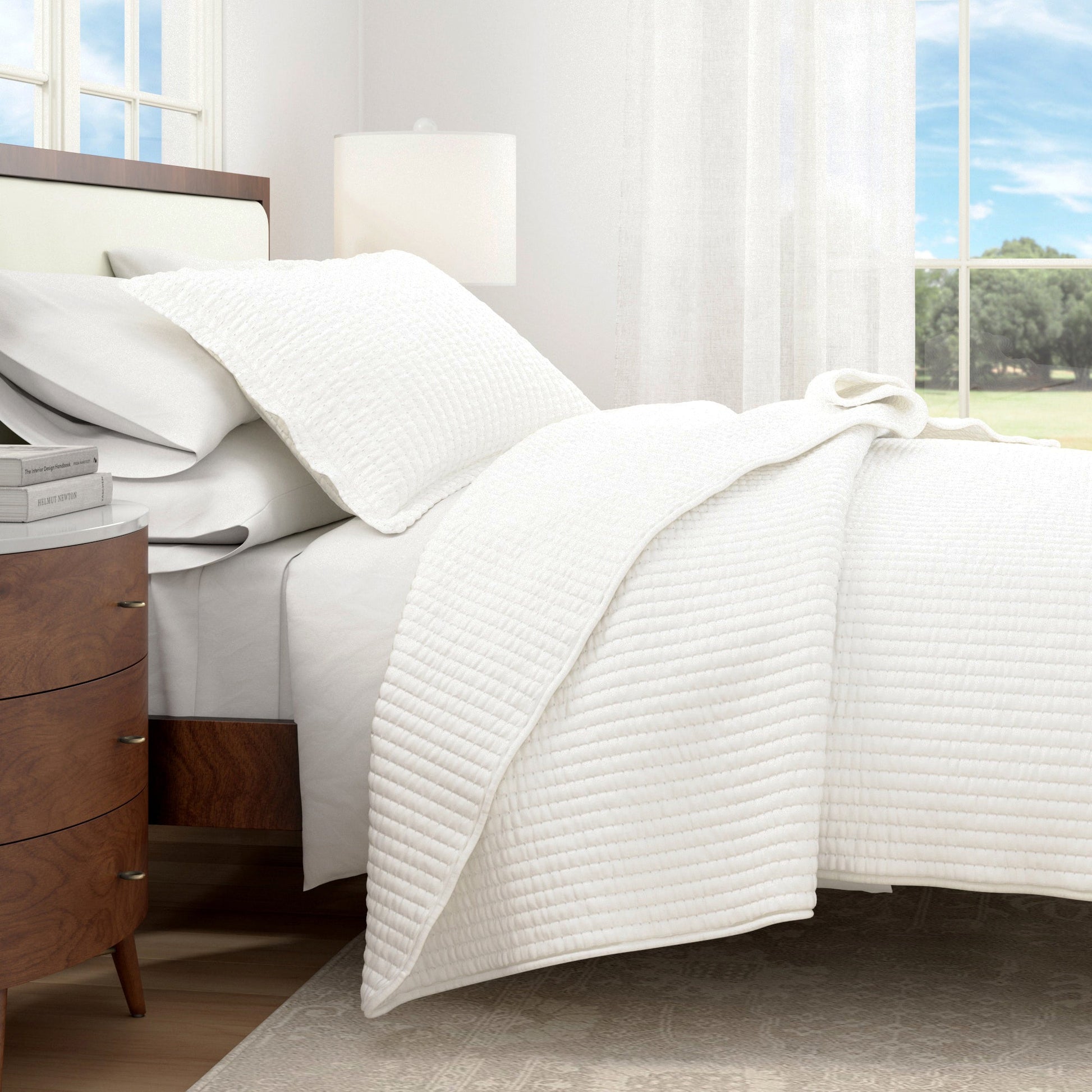 3 - Piece Solid Quilt - Alicia Collection - Boske.store