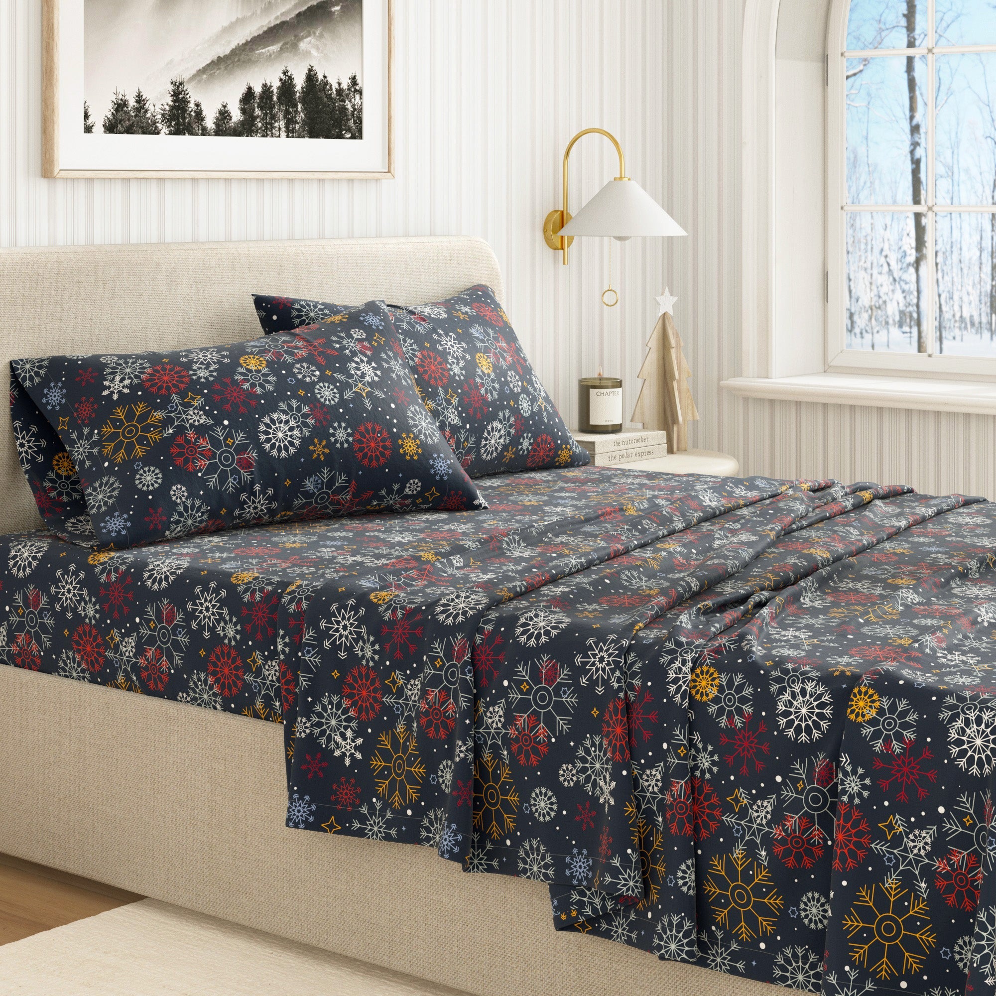 4 - Piece Turkish Cotton Flannel Sheet - Lakeview Collection - Boske.store