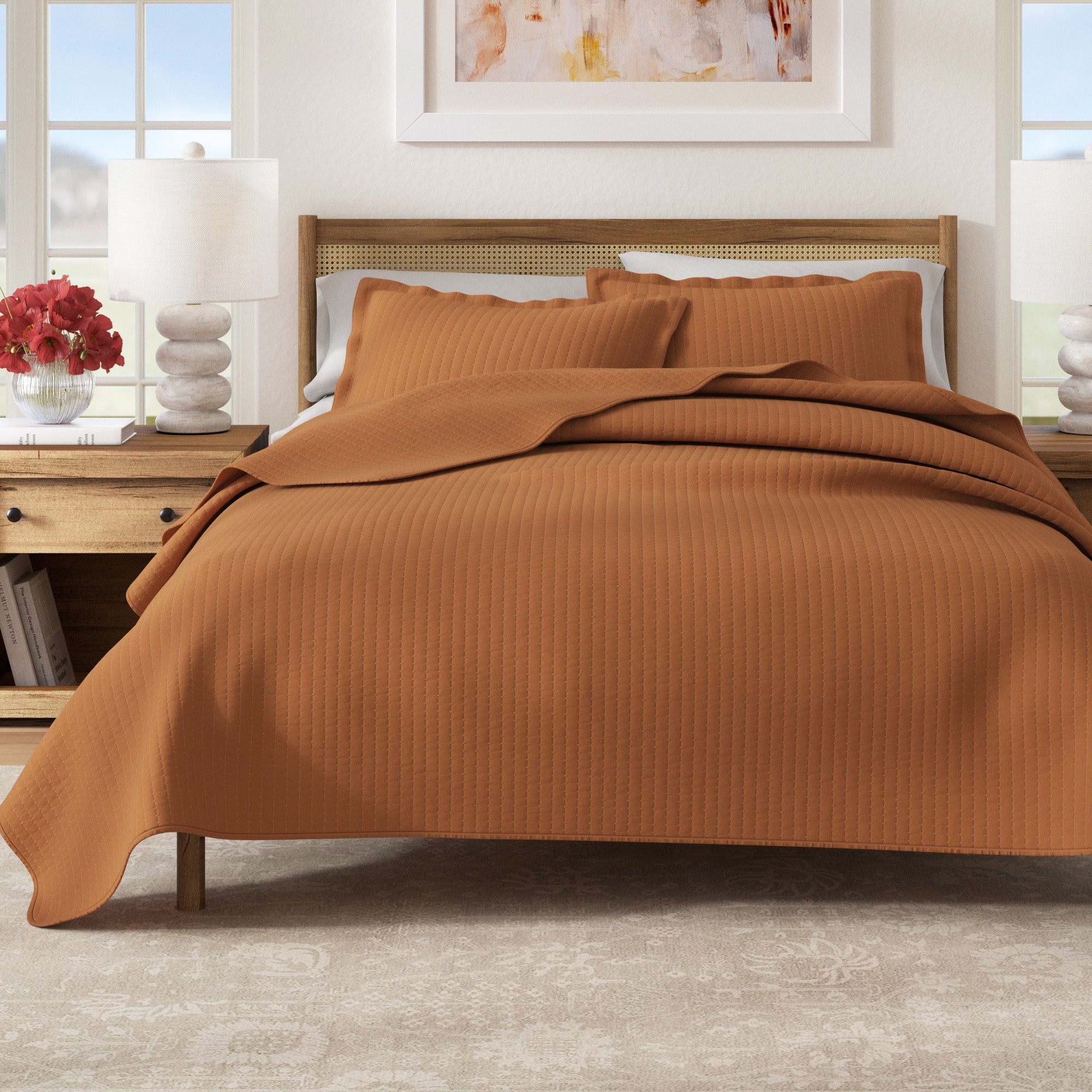 3 - Piece Solid Quilt - Alicia Collection - Boske.store