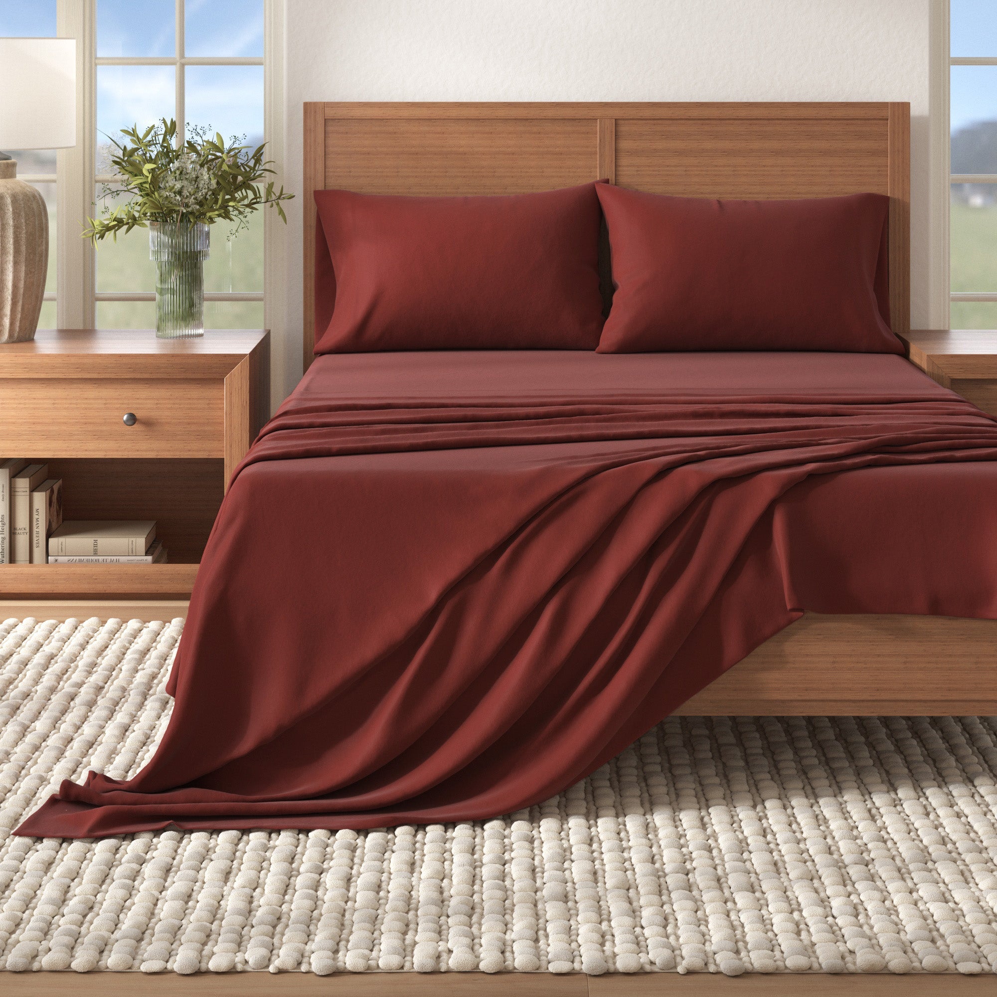 4 - Piece Cotton Solid Flannel Sheet - Nordic Collection - Boske.store