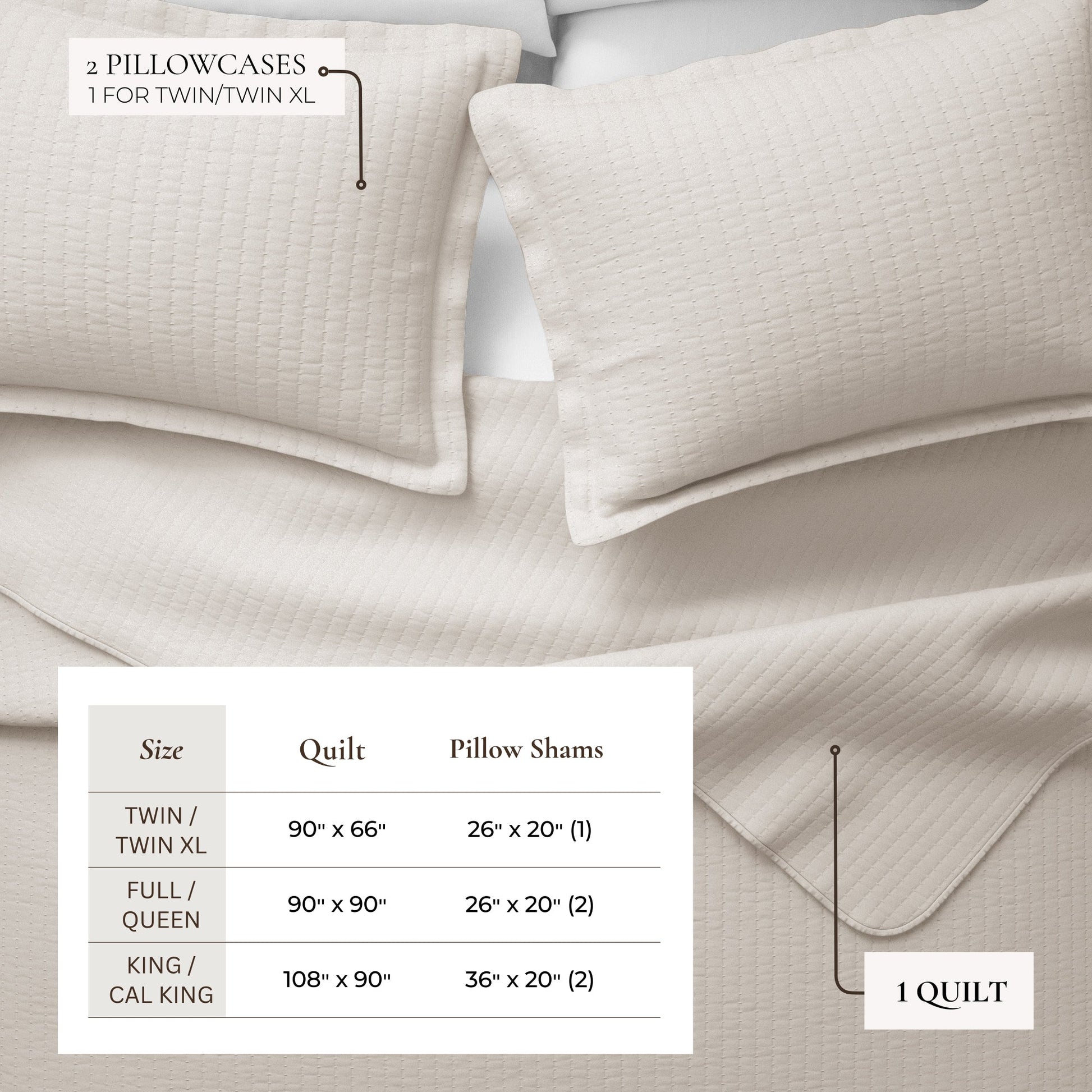 3 - Piece Solid Quilt - Alicia Collection - Boske.store