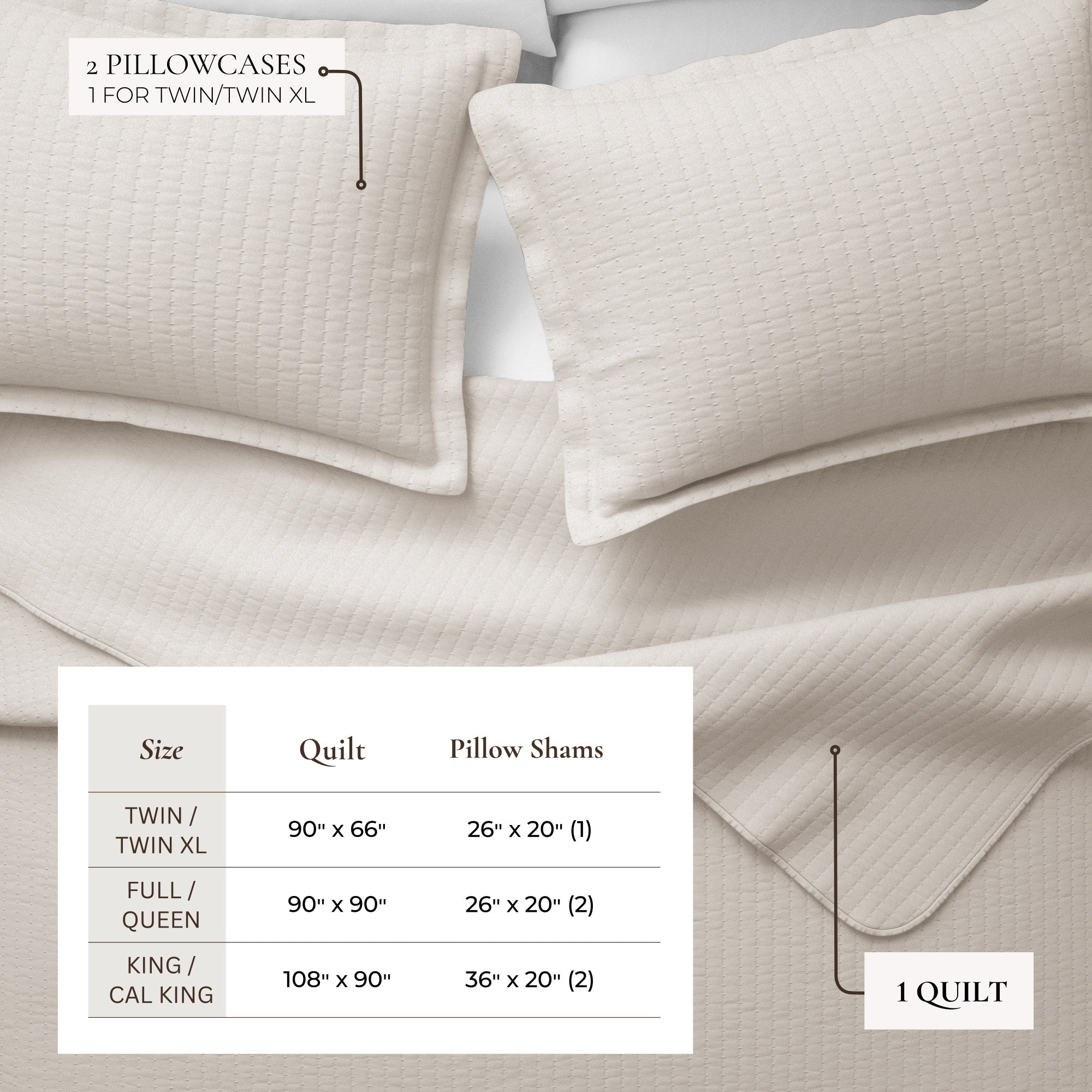 3 - Piece Solid Quilt - Alicia Collection - Boske.store