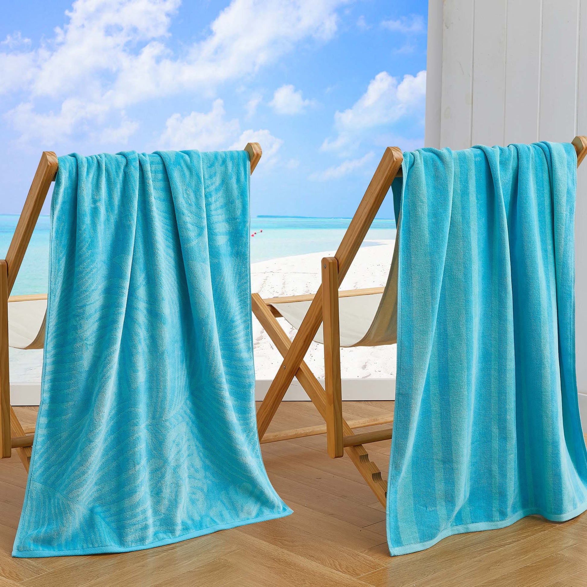 Cotton Velour Beach Towel - Maui Collection - Boske.store