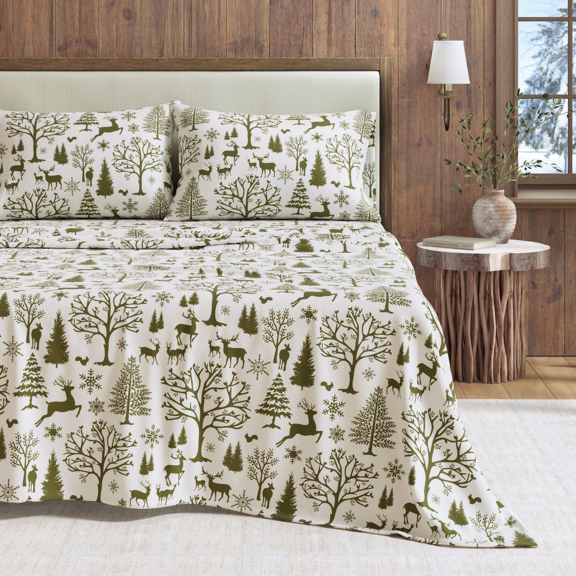 4 - Piece Turkish Cotton Flannel Sheet - Lakeview Collection - Boske.store