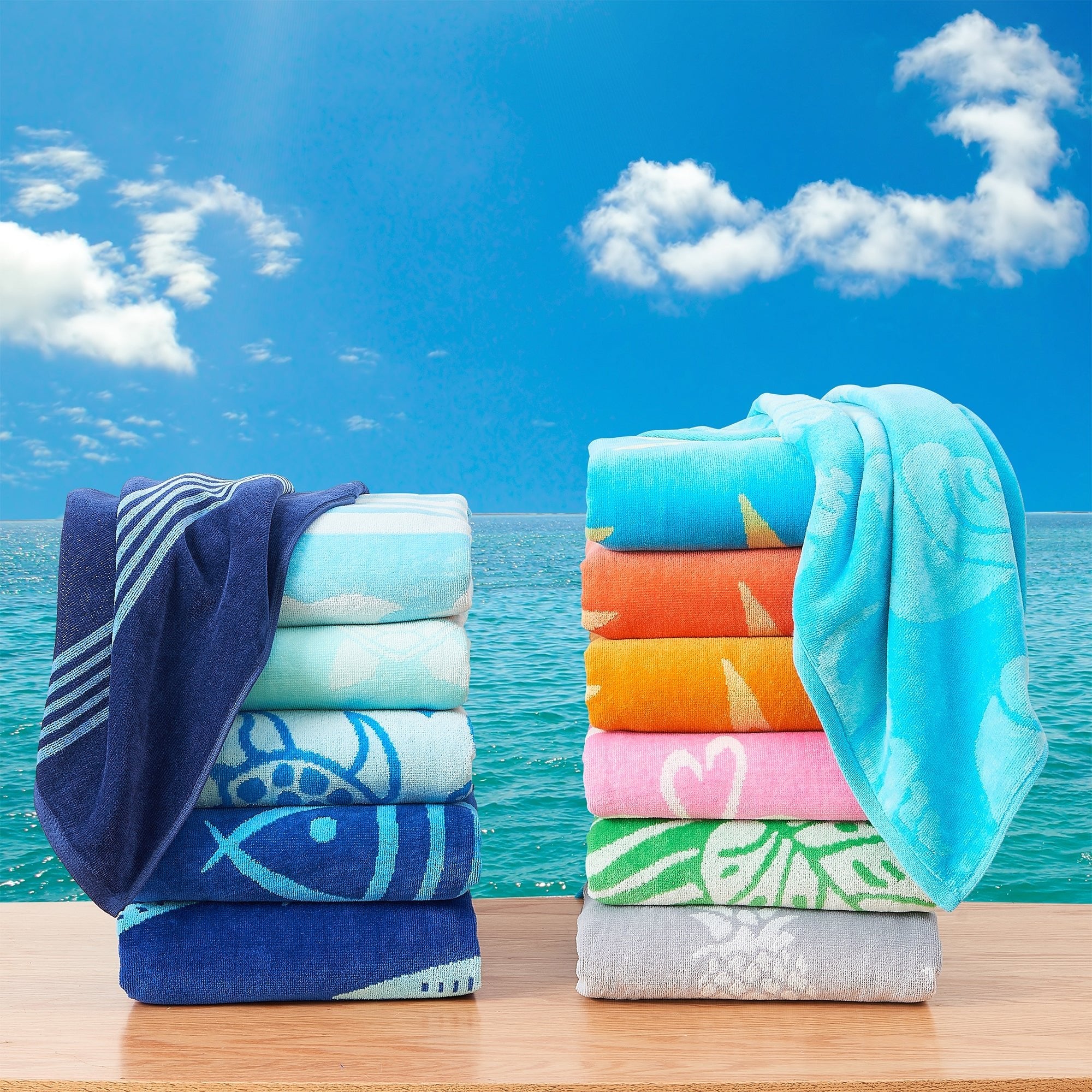 Cotton Velour Beach Towel - Maui Collection - Boske.store