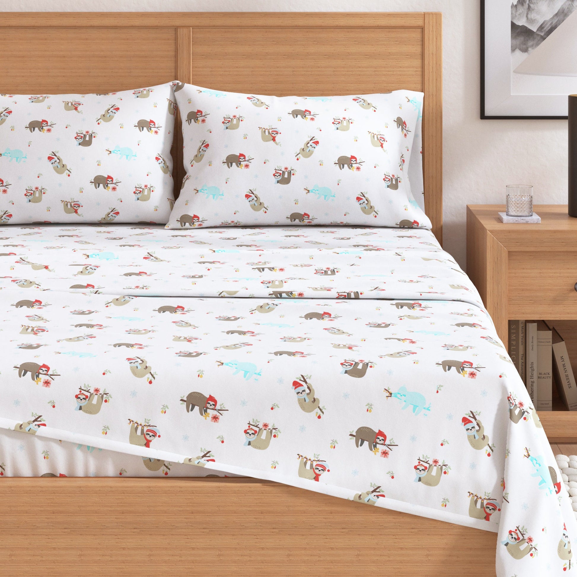 4 - Piece Turkish Cotton Christmas Flannel Sheet - Whittaker Collection - Boske.store