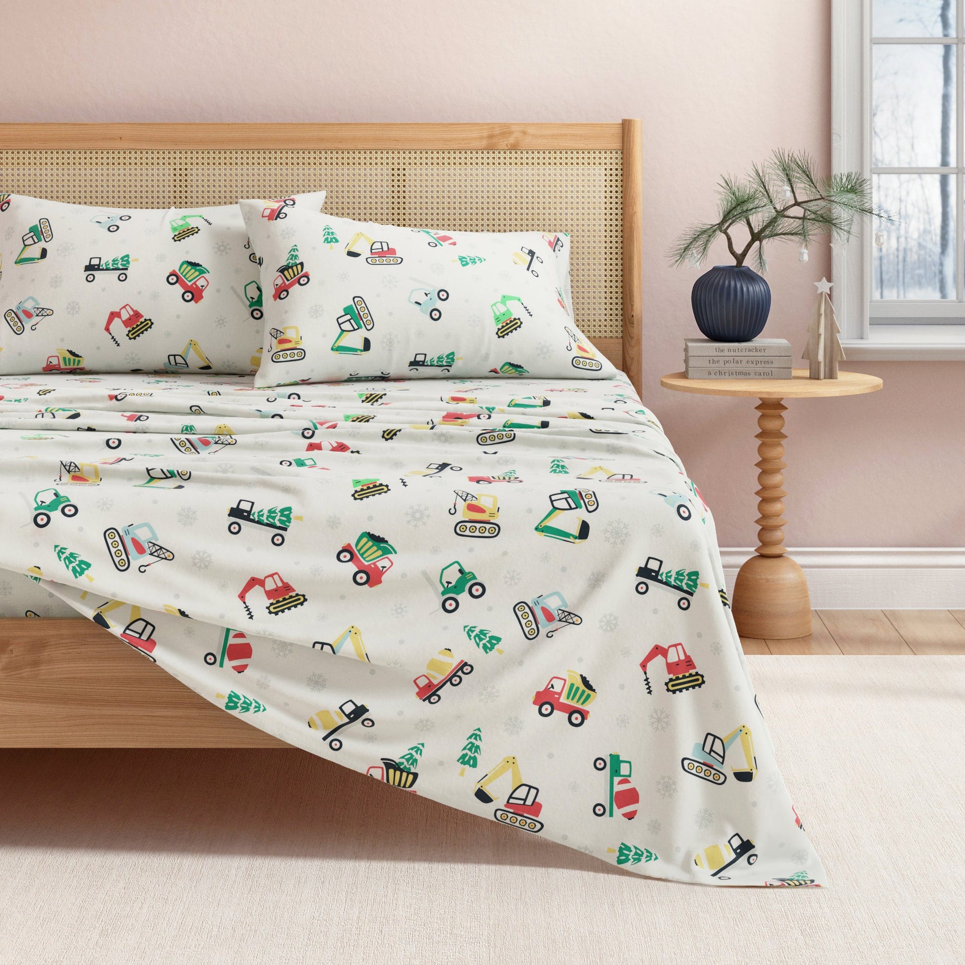 4 - Piece Turkish Cotton Christmas Flannel Sheet - Whittaker Collection - Boske.store