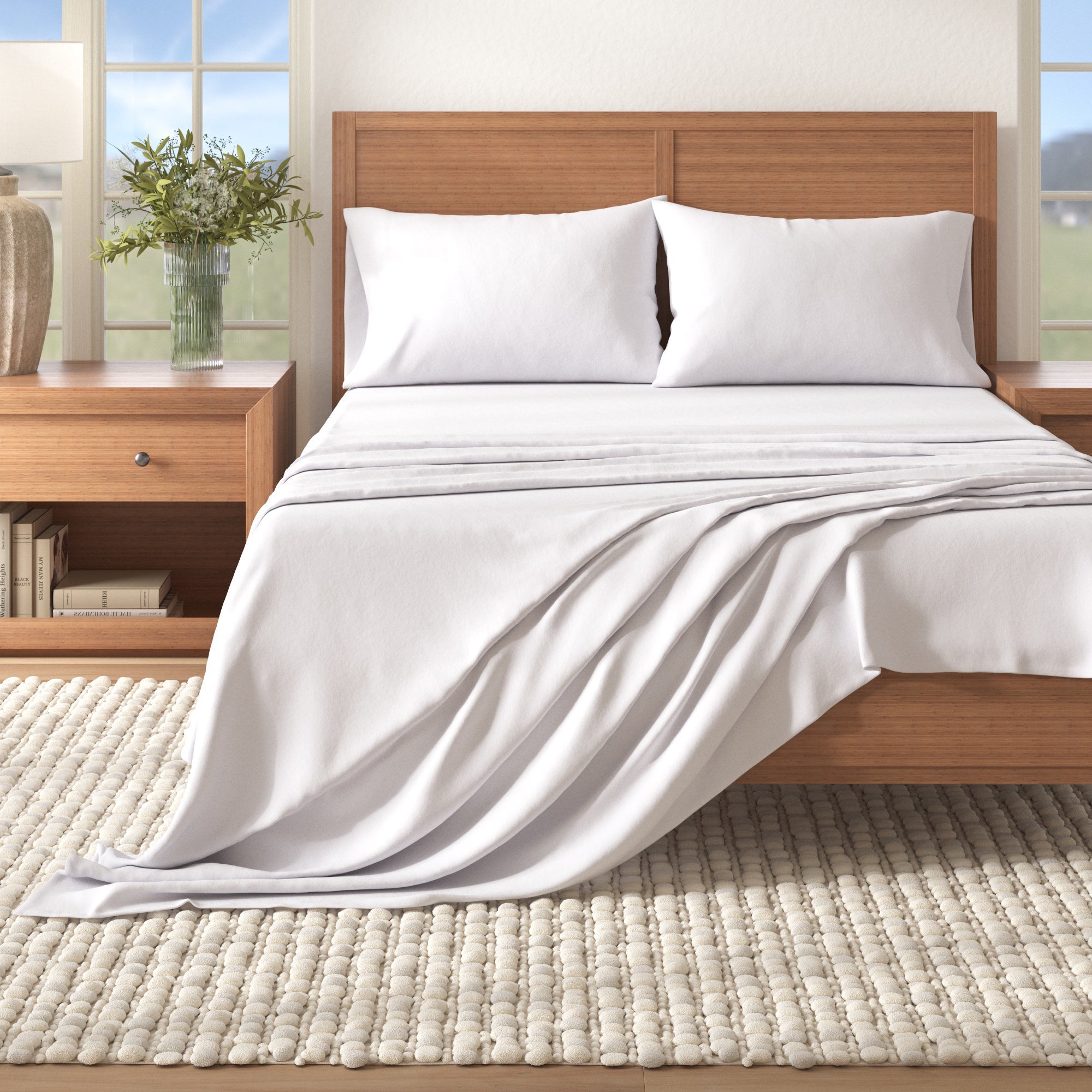 4 - Piece Cotton Solid Flannel Sheet - Nordic Collection - Boske.store