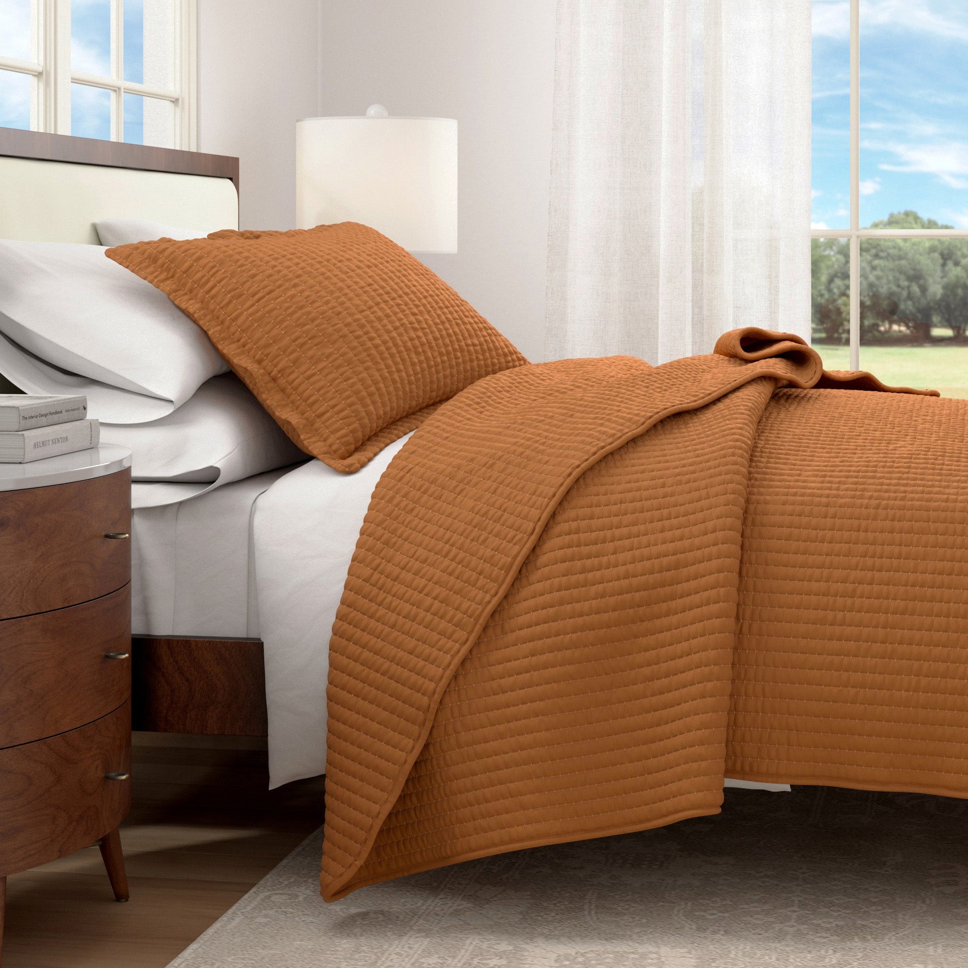 3 - Piece Solid Quilt - Alicia Collection - Boske.store