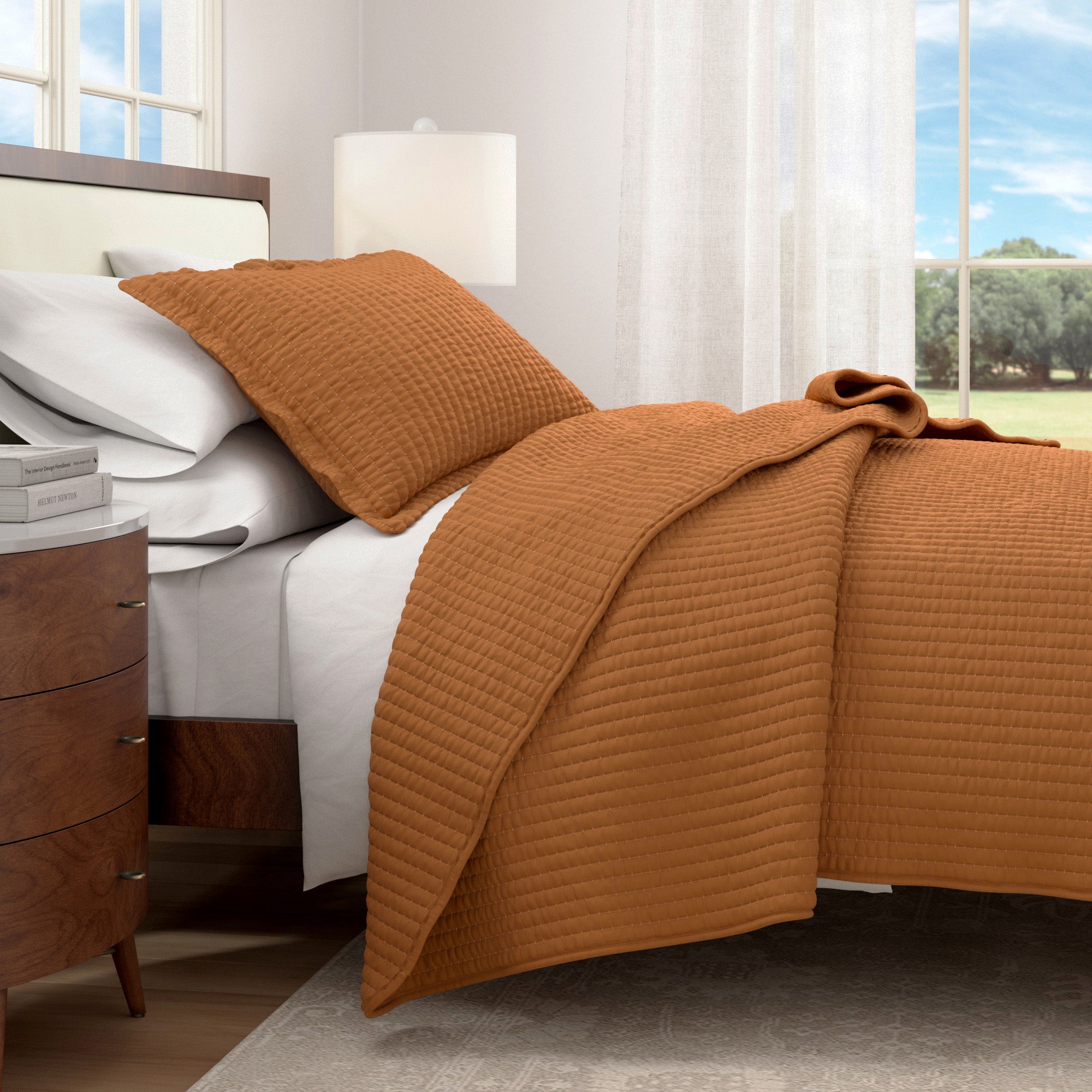 3 - Piece Solid Quilt - Alicia Collection - Boske.store