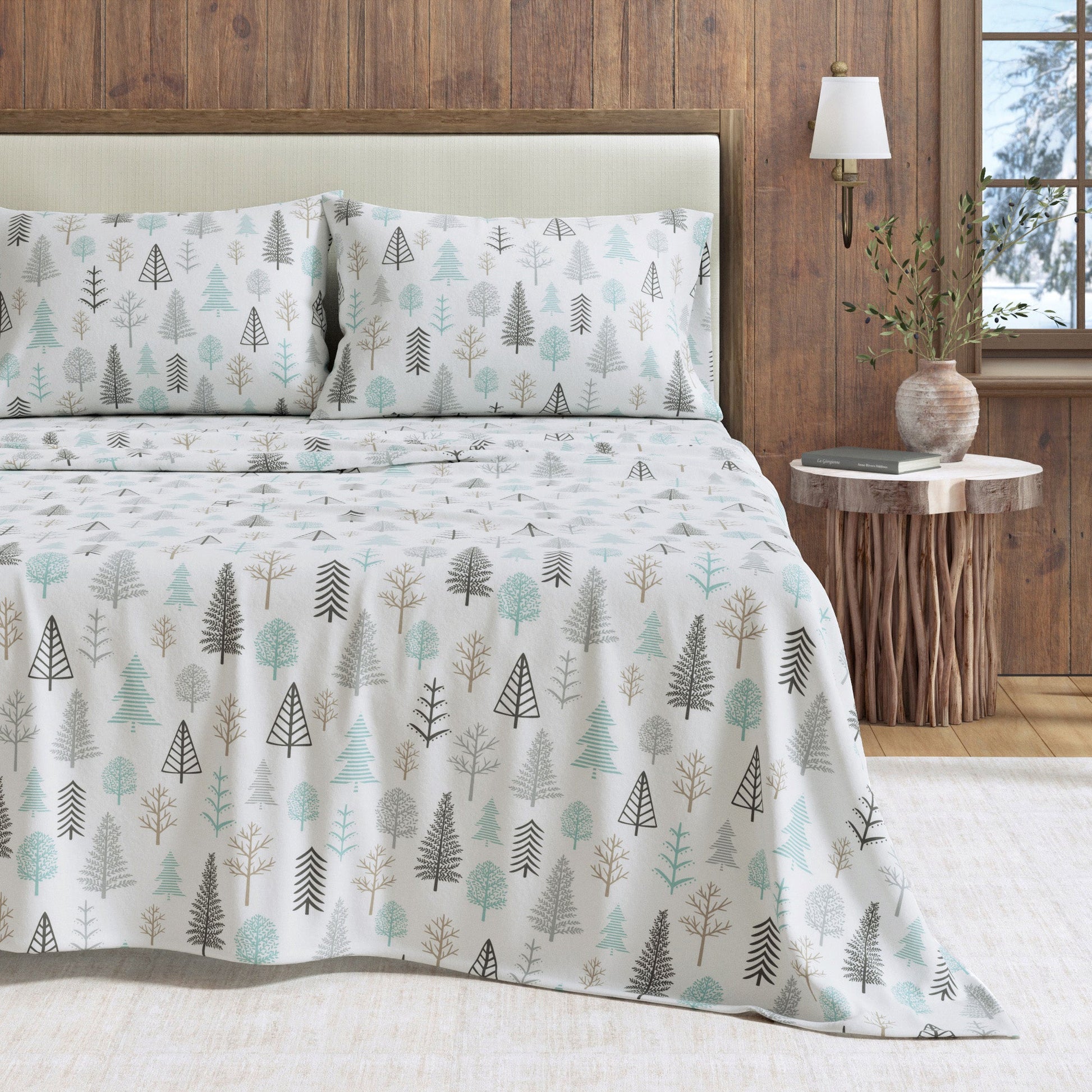 4 - Piece Turkish Cotton Flannel Sheet - Lakeview Collection - Boske.store