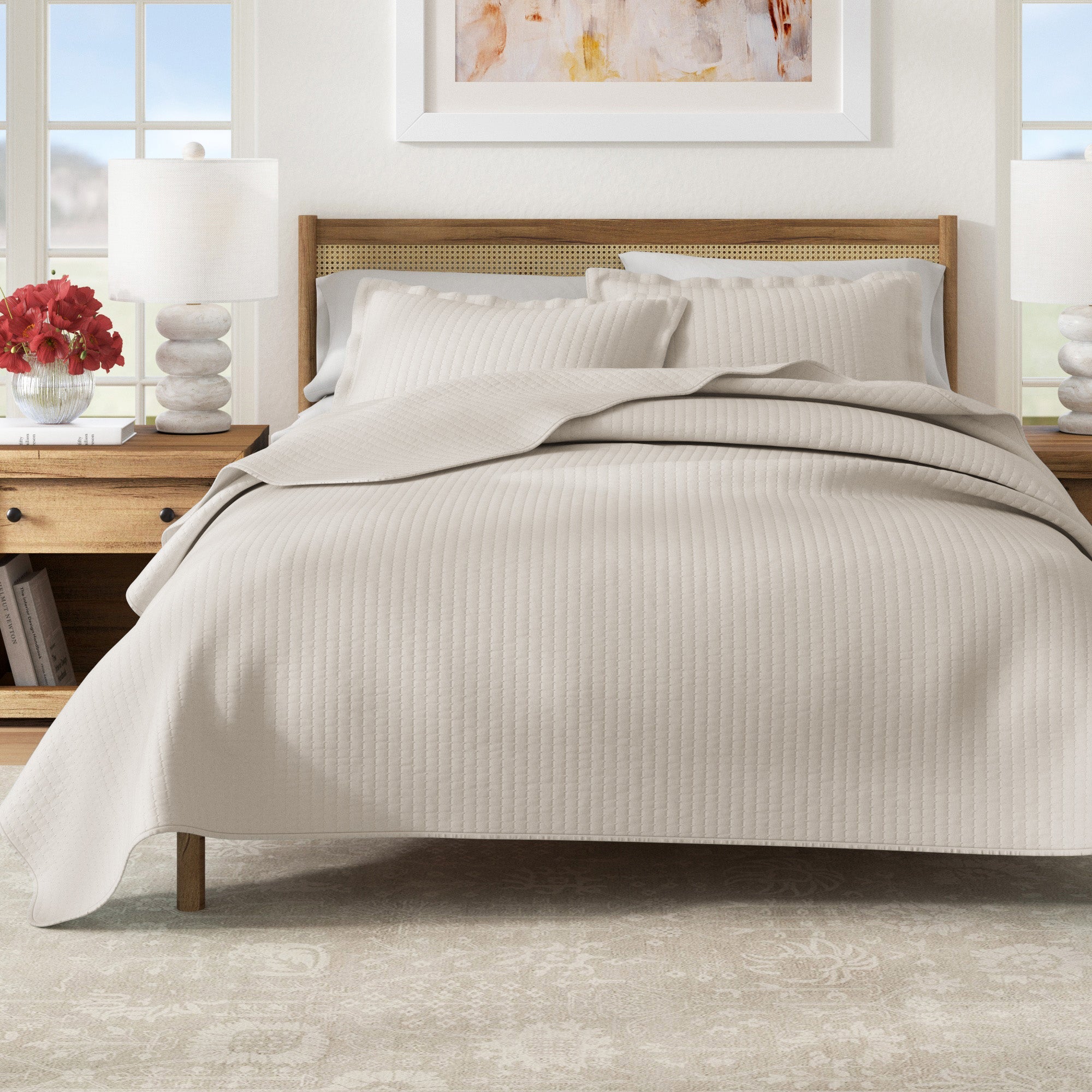3 - Piece Solid Quilt - Alicia Collection - Boske.store