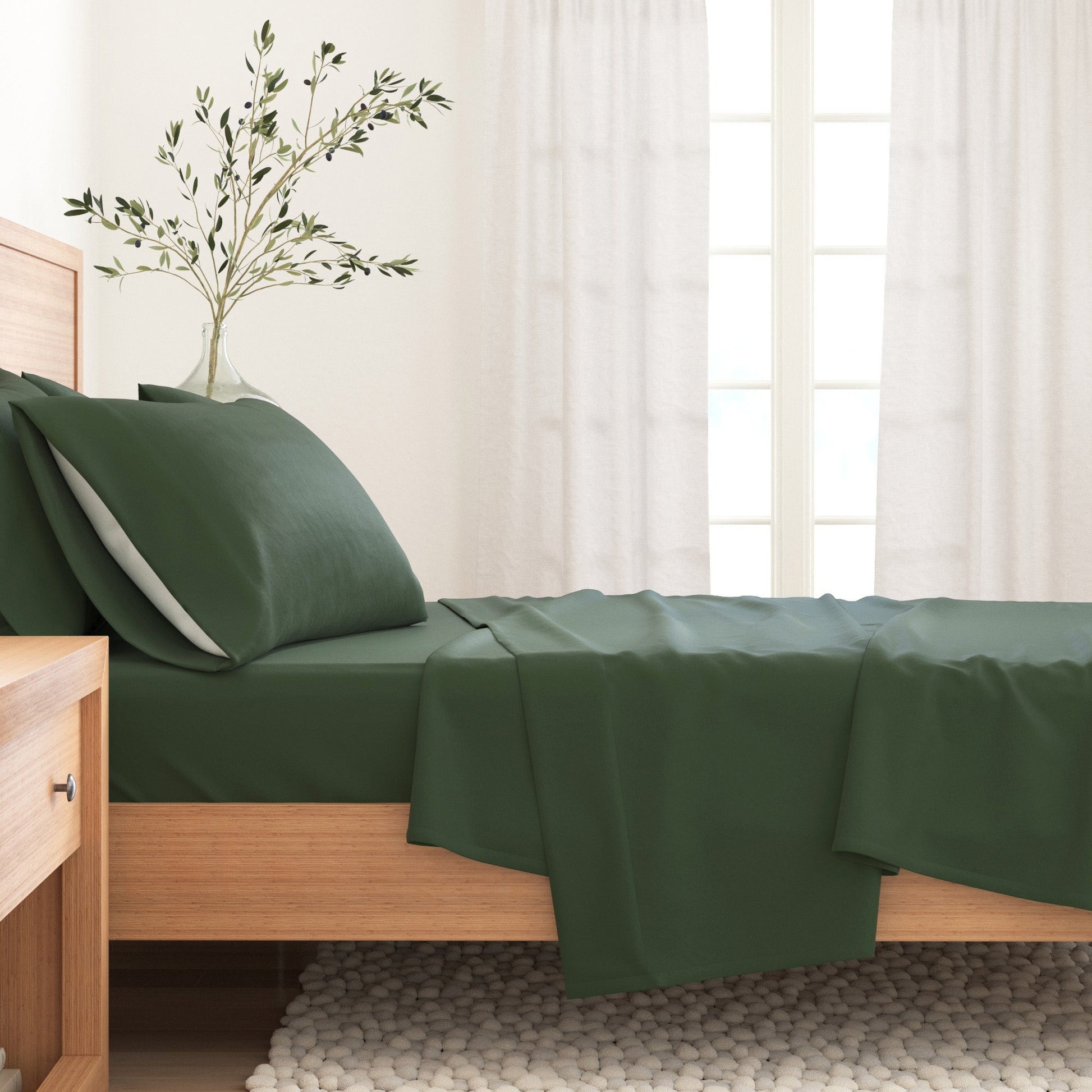 4 - Piece Cotton Solid Flannel Sheet - Nordic Collection - Boske.store