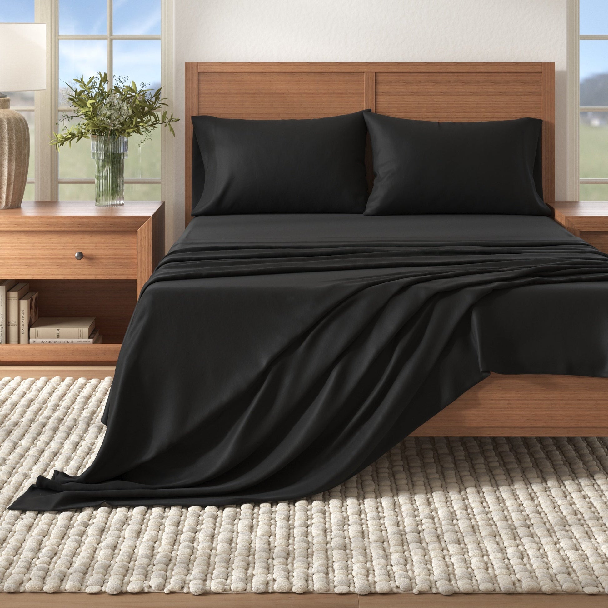 4 - Piece Cotton Solid Flannel Sheet - Nordic Collection - Boske.store