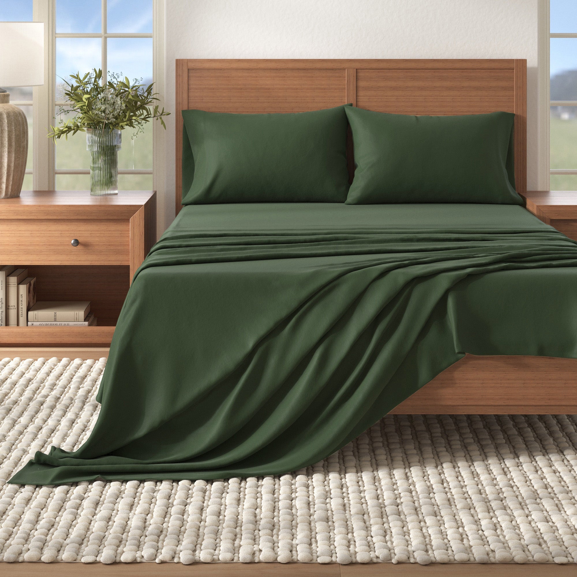4 - Piece Cotton Solid Flannel Sheet - Nordic Collection - Boske.store