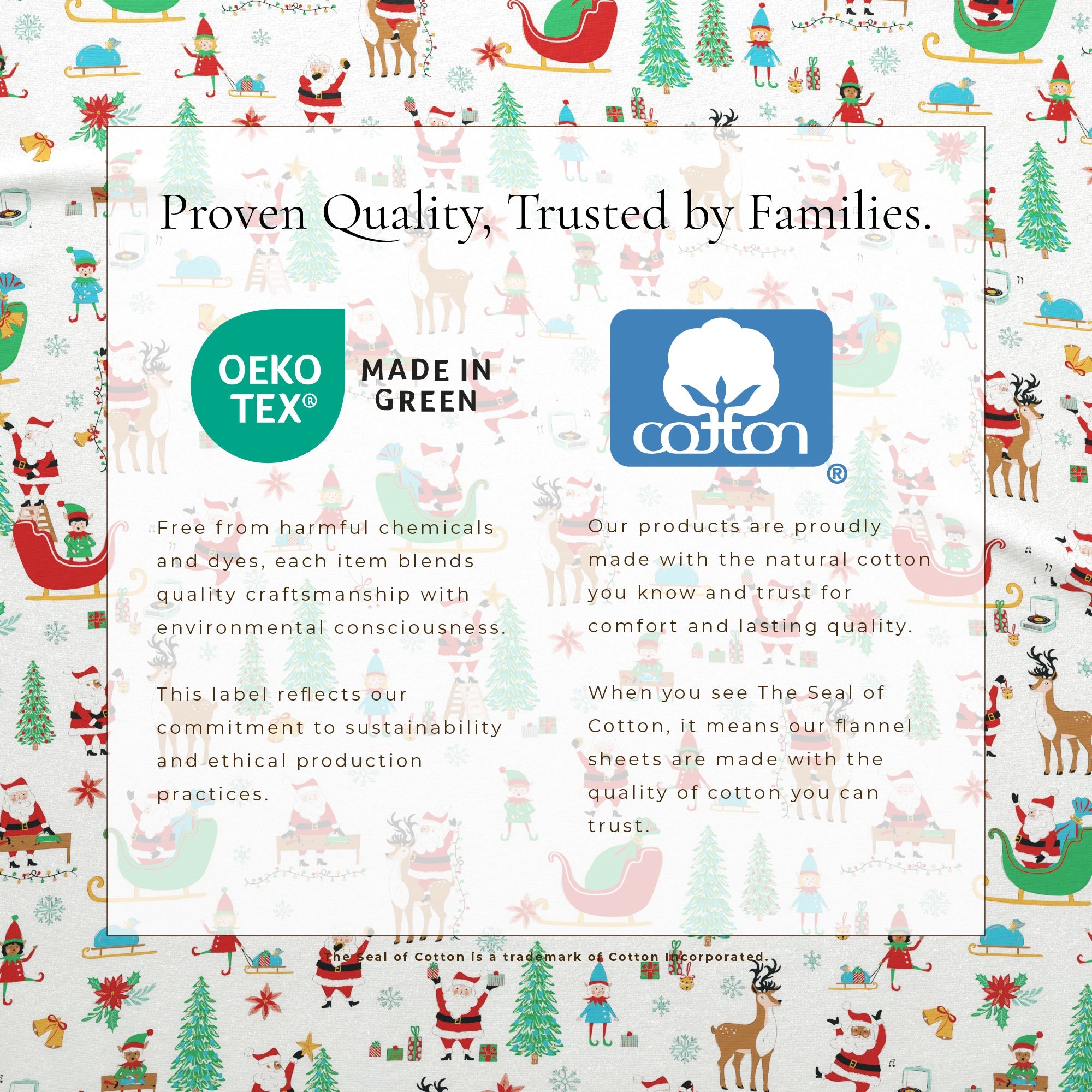 4 - Piece Turkish Cotton Christmas Flannel Sheet - Whittaker Collection - Boske.store