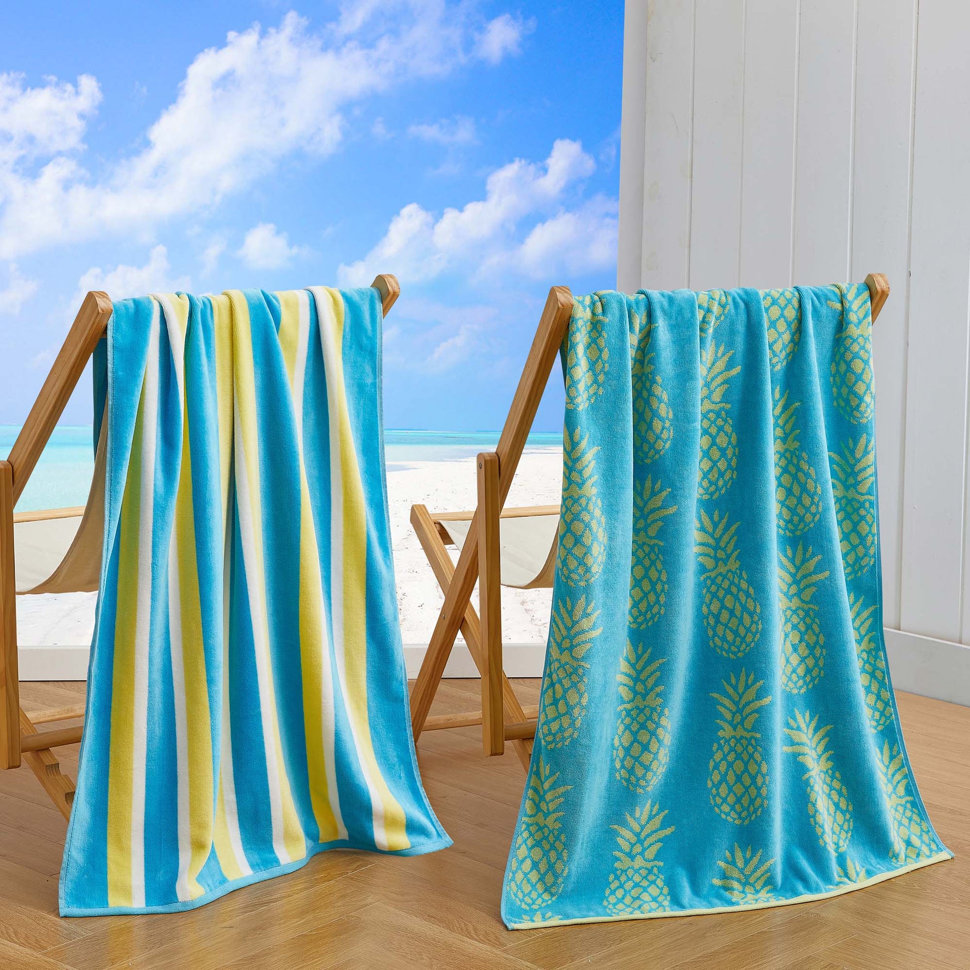 Cotton Velour Beach Towel - Maui Collection - Boske.store