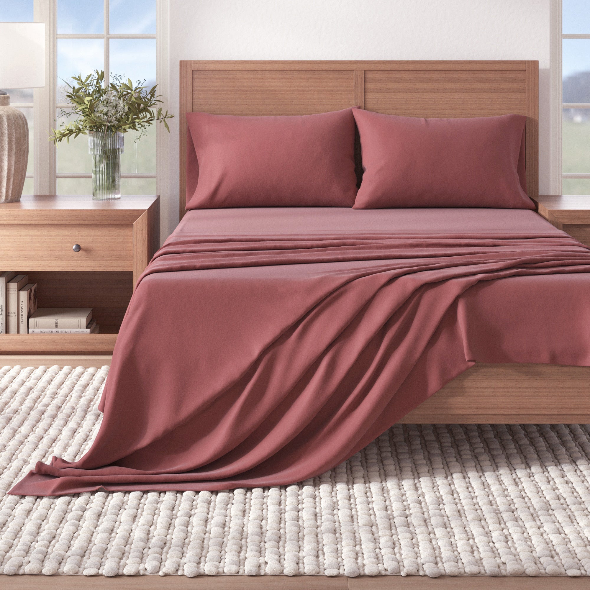 4 - Piece Cotton Solid Flannel Sheet - Nordic Collection - Boske.store