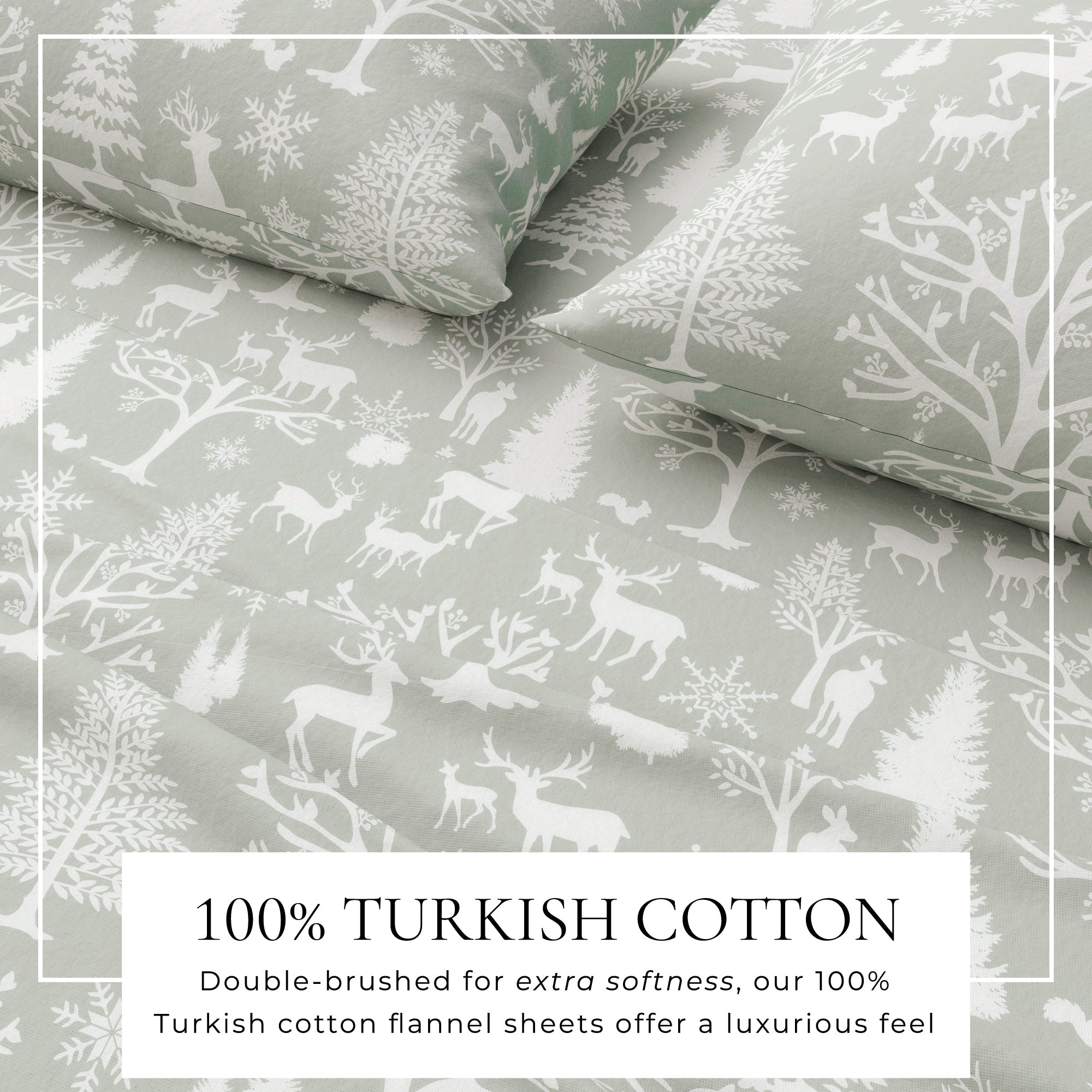 4 - Piece Turkish Cotton Flannel Sheet - Lakeview Collection - Boske.store